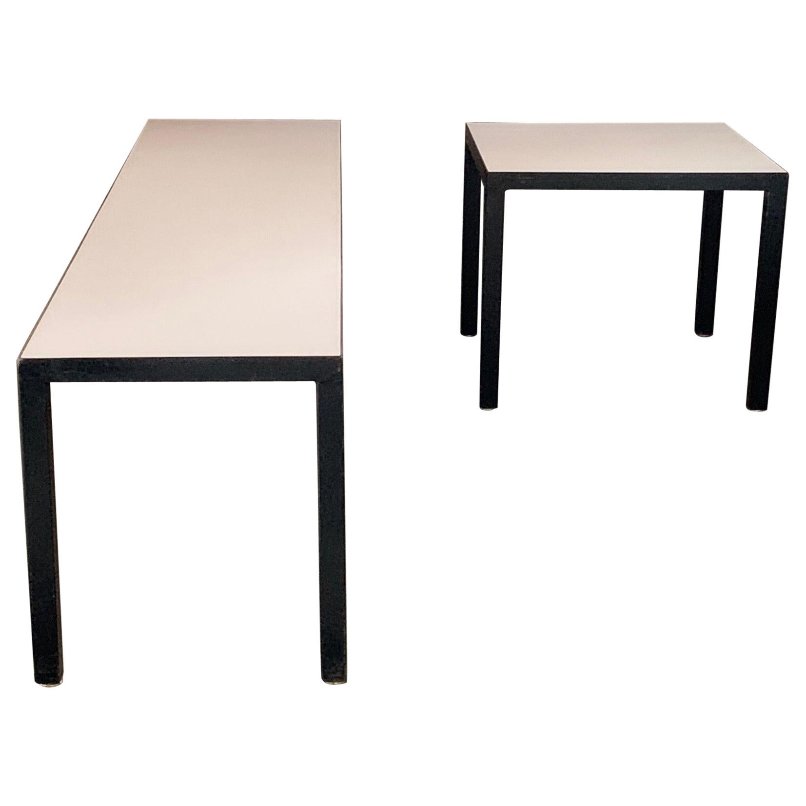 Minimalist Bench and Matching Table by JG Furniture For Sale