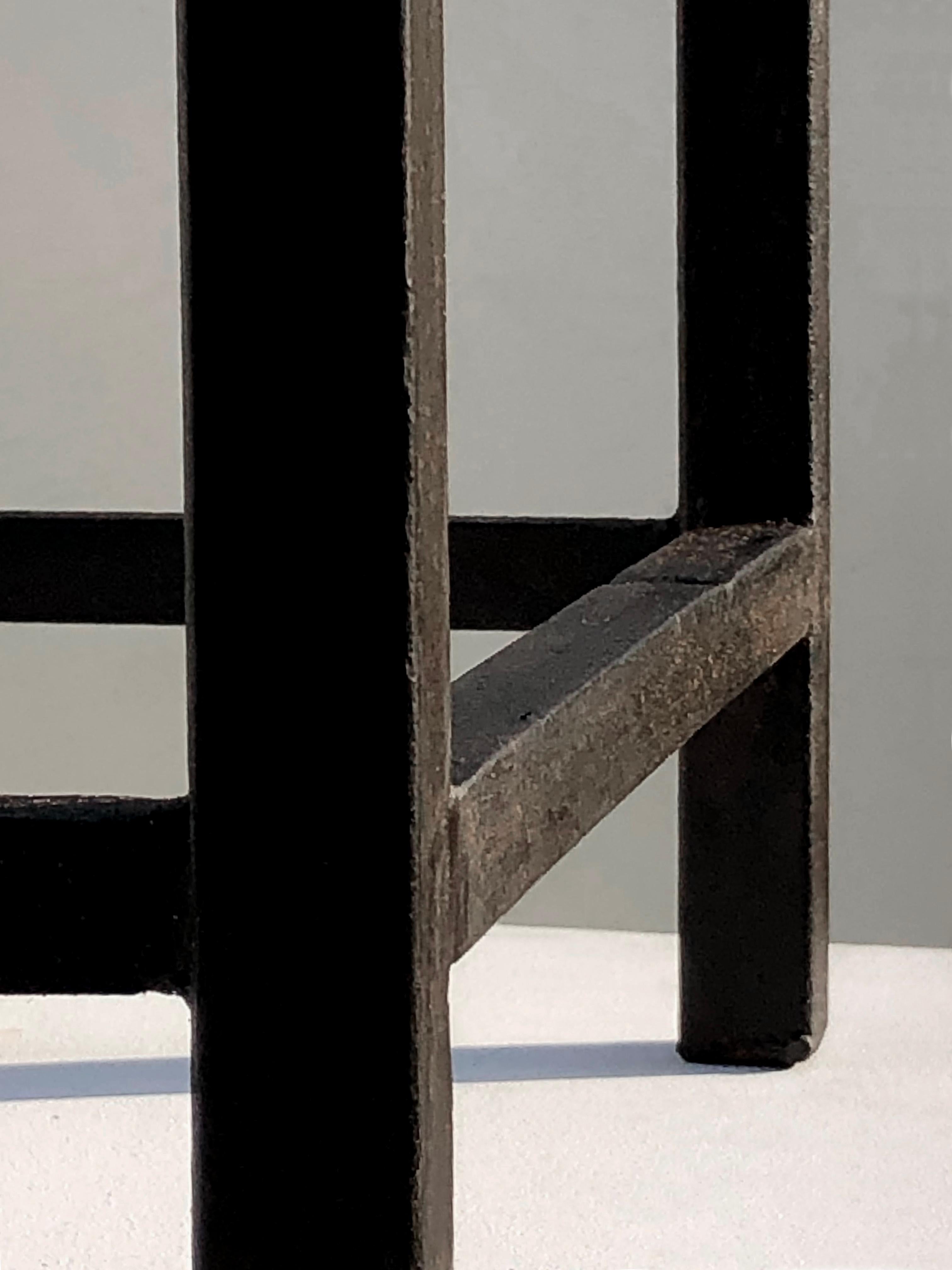 Français ANDIRONS en fer forgé MODERNIST BRUTALIST, France 1960