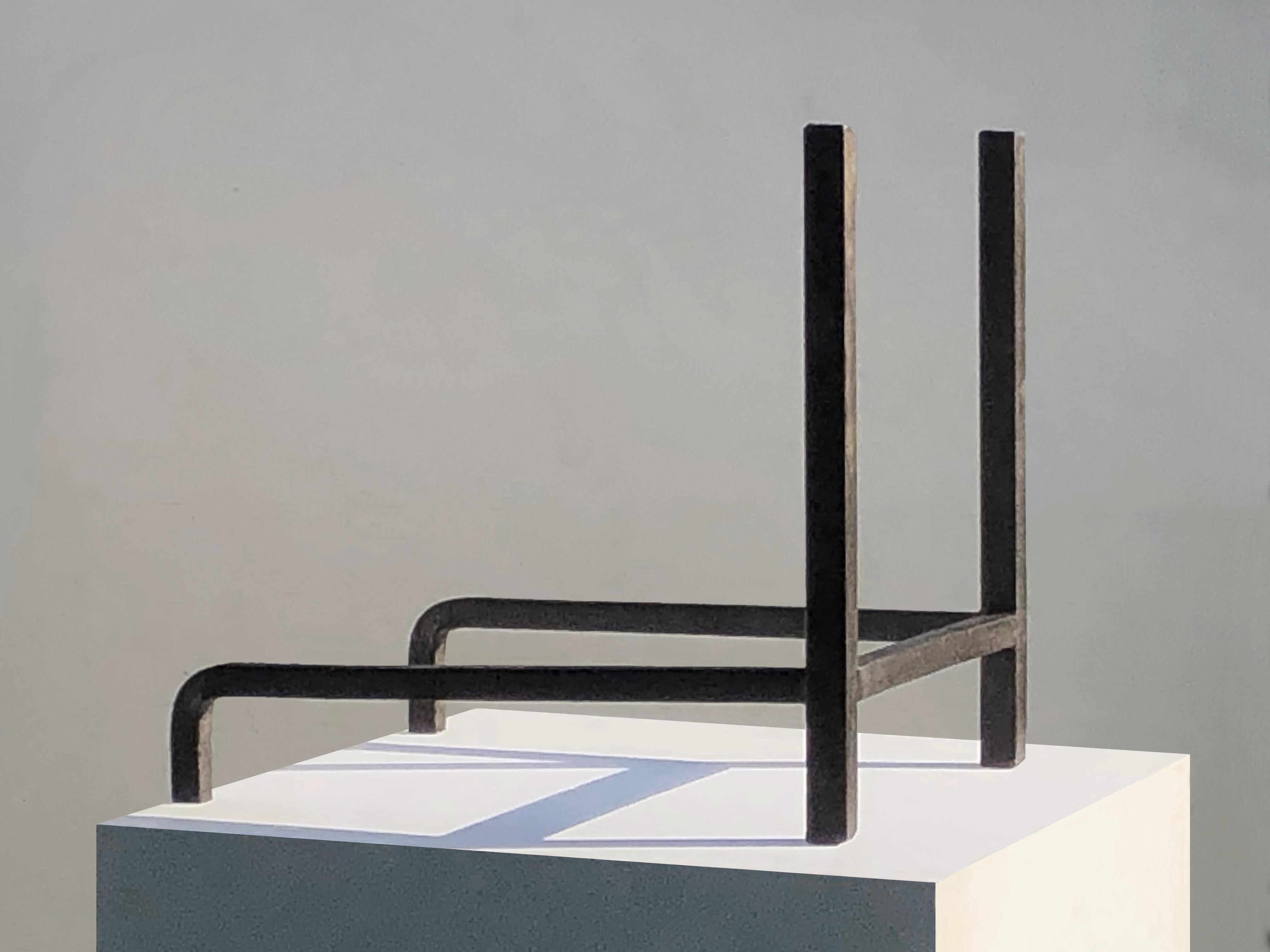 ANDIRONS en fer forgé MODERNIST BRUTALIST, France 1960 Bon état à PARIS, FR