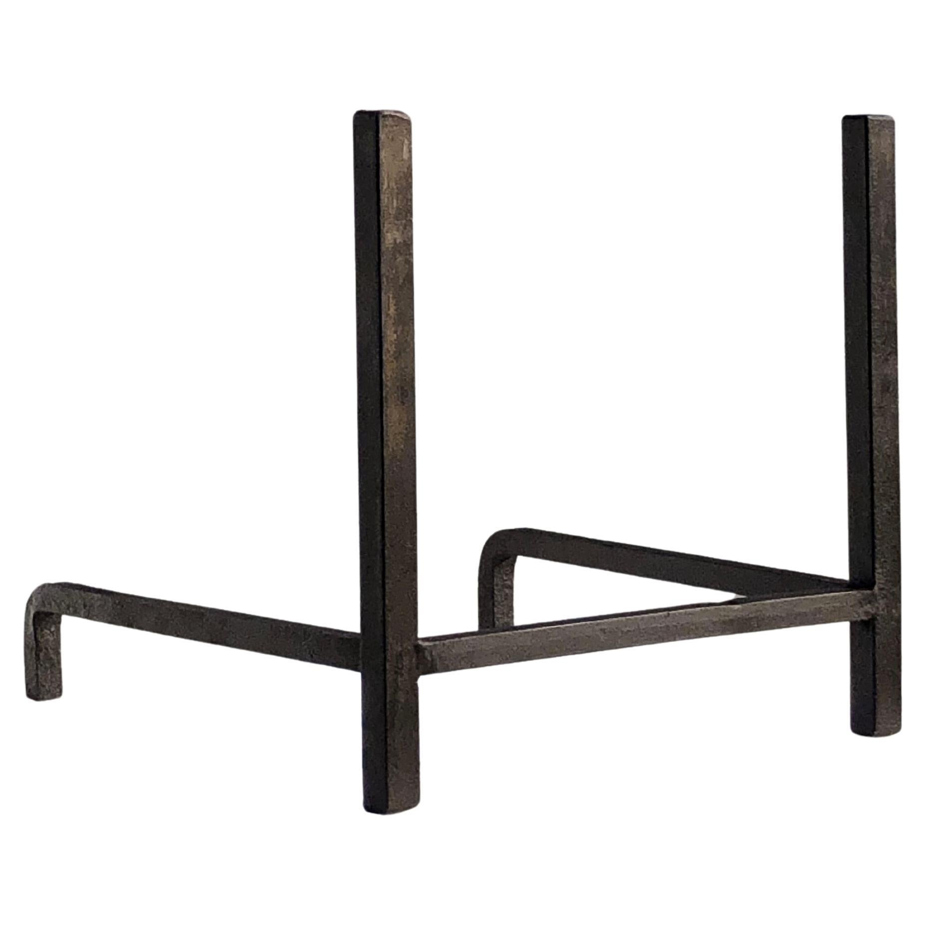 ANDIRONS en fer forgé MODERNIST BRUTALIST, France 1960