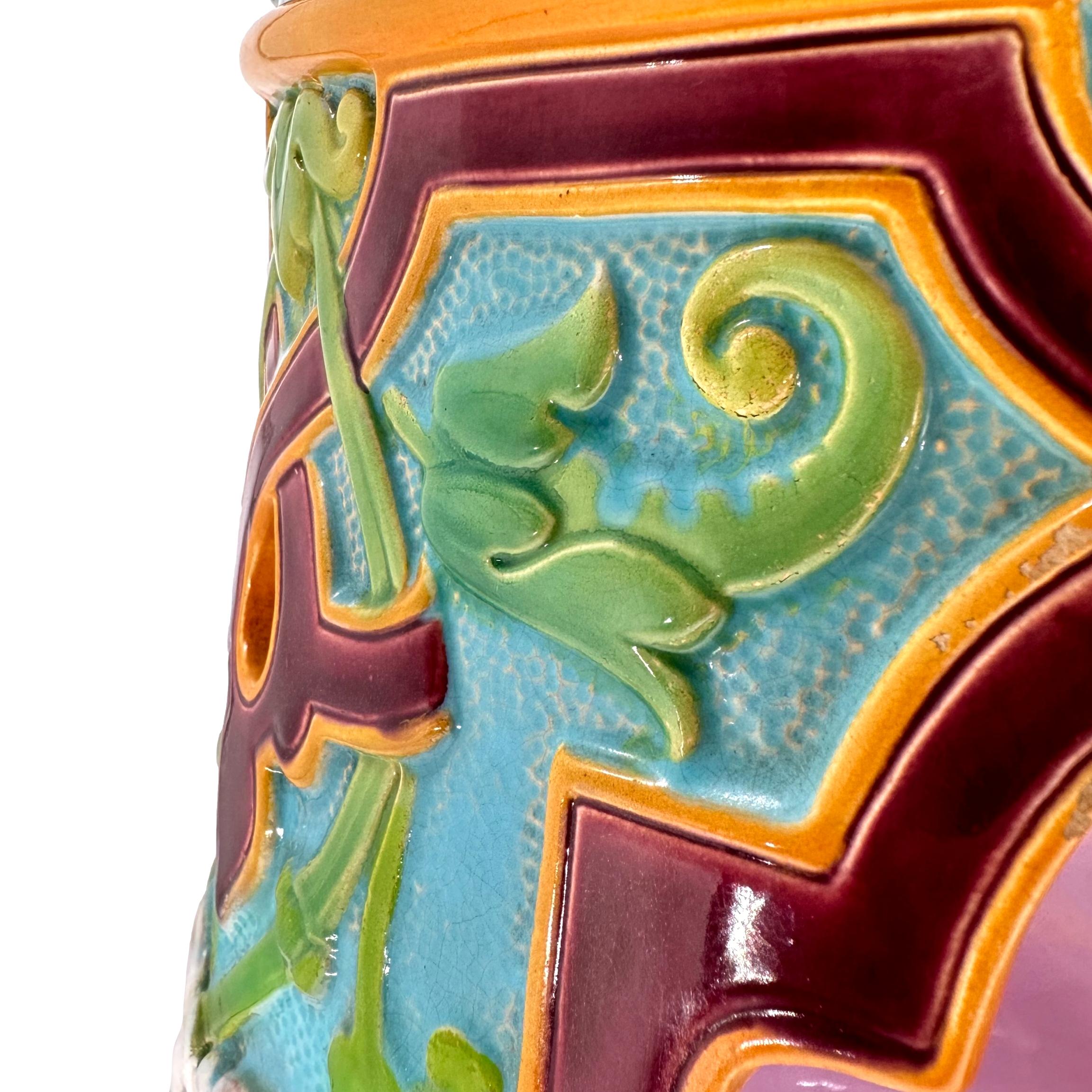 A Minton Majolica Moorish Design Garden Seat, Turquoise Ground, Dated 1868 3
