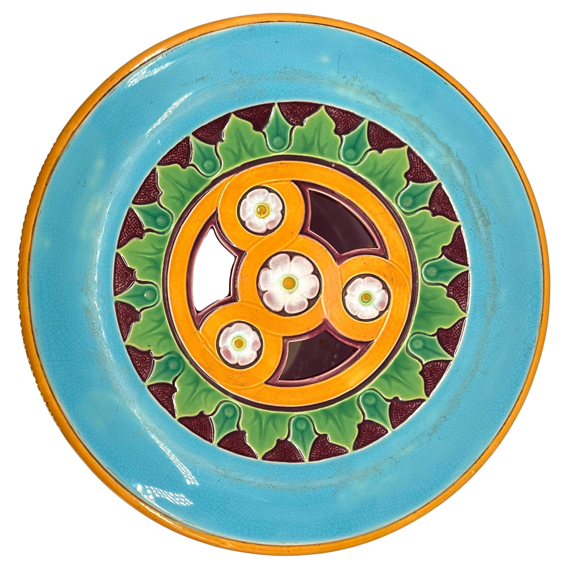 A Minton Majolica Moorish Design Garden Seat, Turquoise Ground, Dated 1868 7