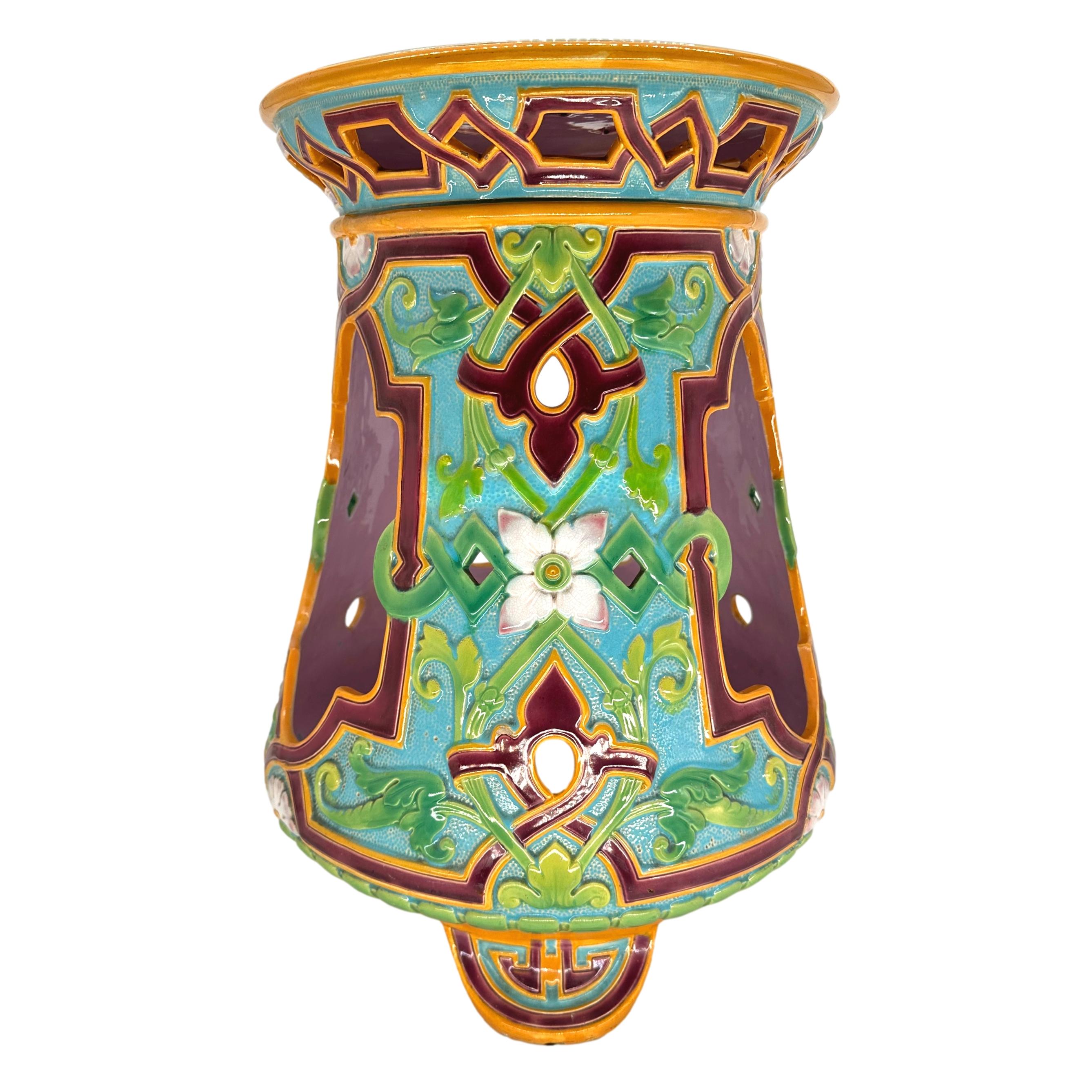 A Minton Majolica Moorish Design Garden Seat, Turquoise Ground, Dated 1868 In Good Condition In Banner Elk, NC