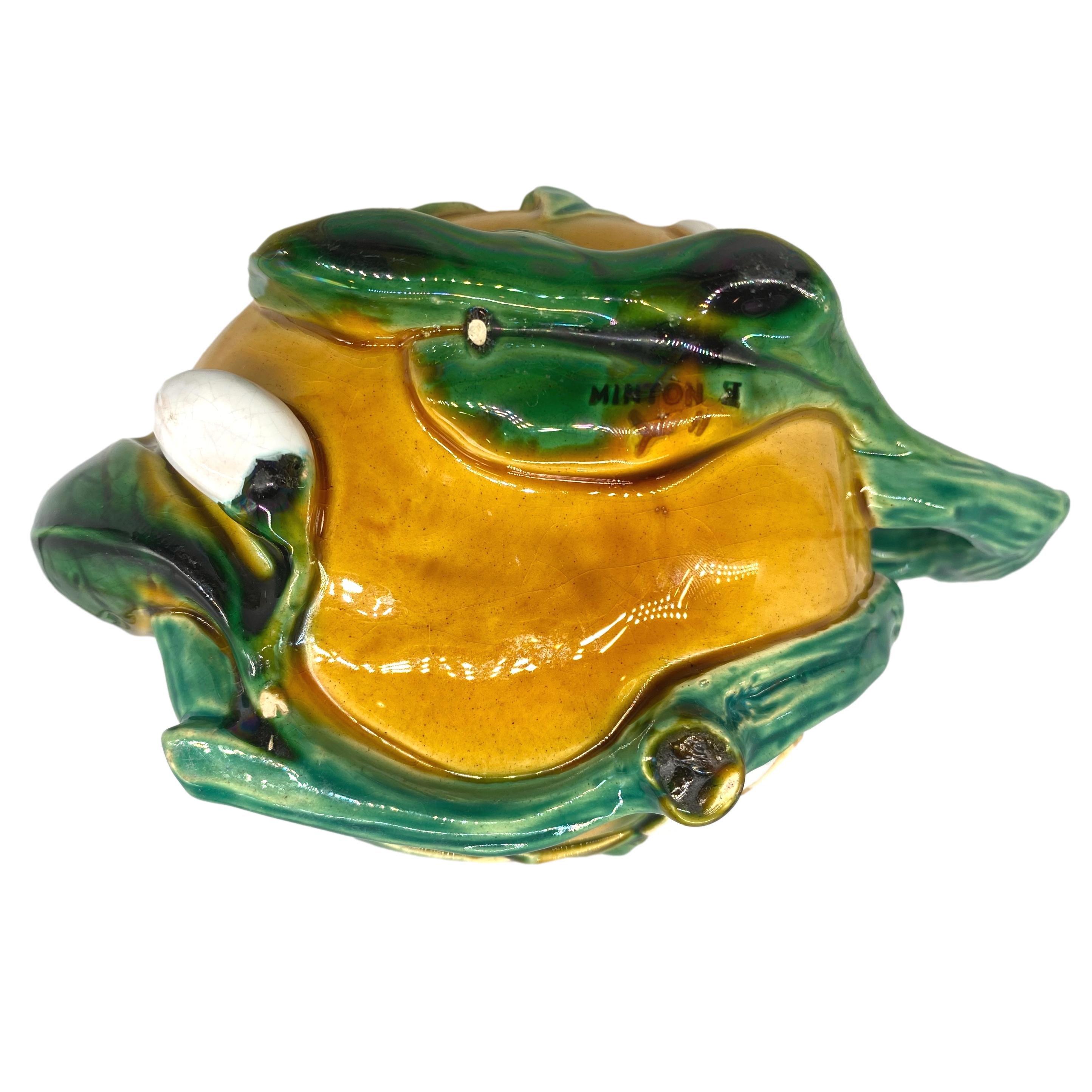 A Minton Majolica Teapot, Gourd-Form with Mushroom Lid, English, Dated 1861 For Sale 10