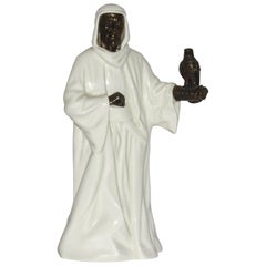 Minton Porcelain and Bronze Sheikh Figurine, Arab with Falcon