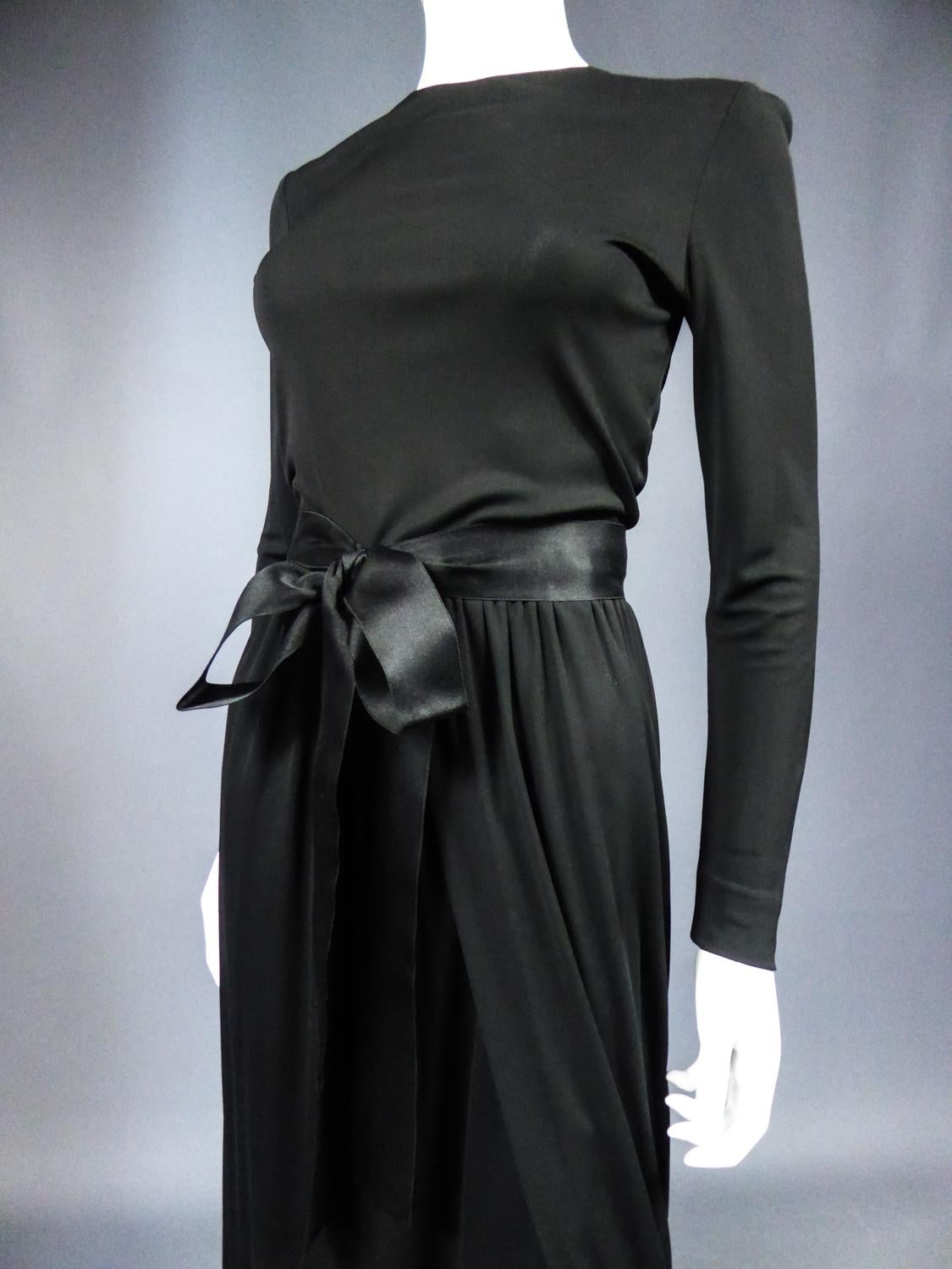 Black A Miss Dior Evening Dress by Philippe Guibourgé Circa 1970