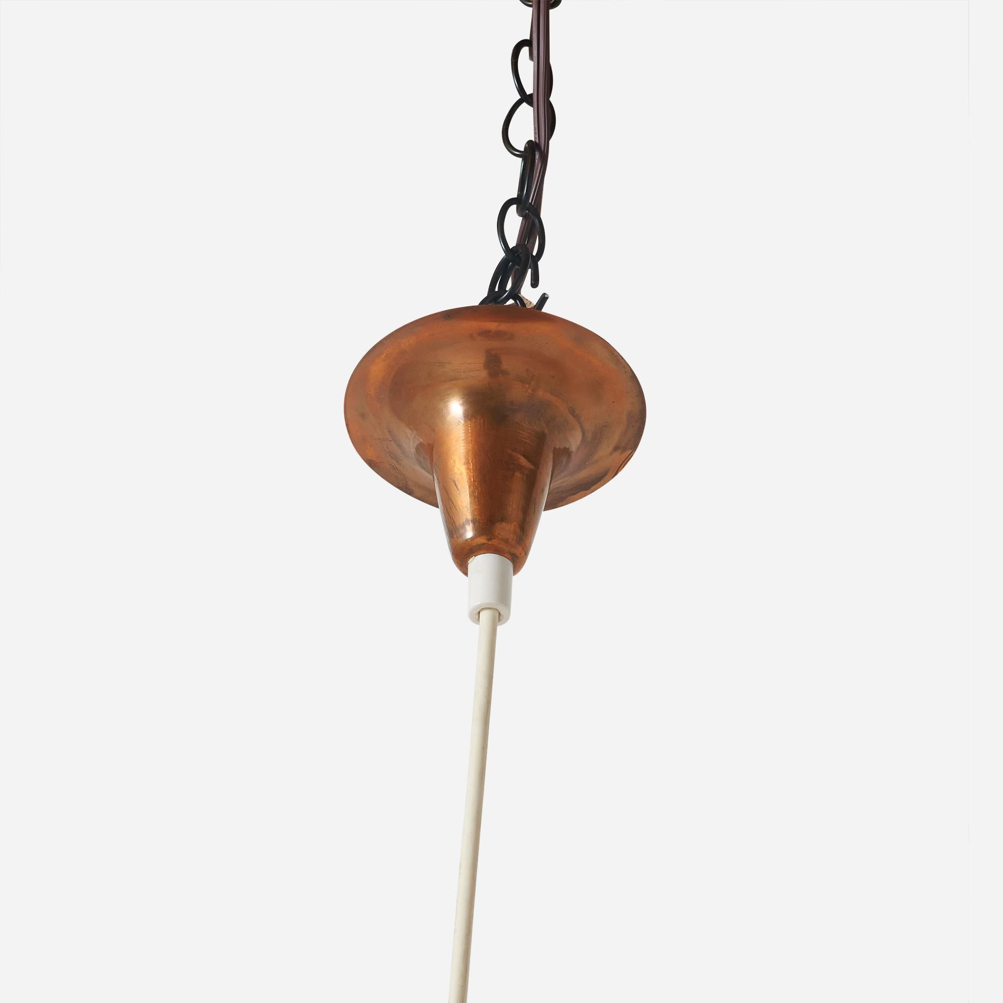 Copper A model K2-16 pendant lamp by Paavo Tynell for Idman For Sale