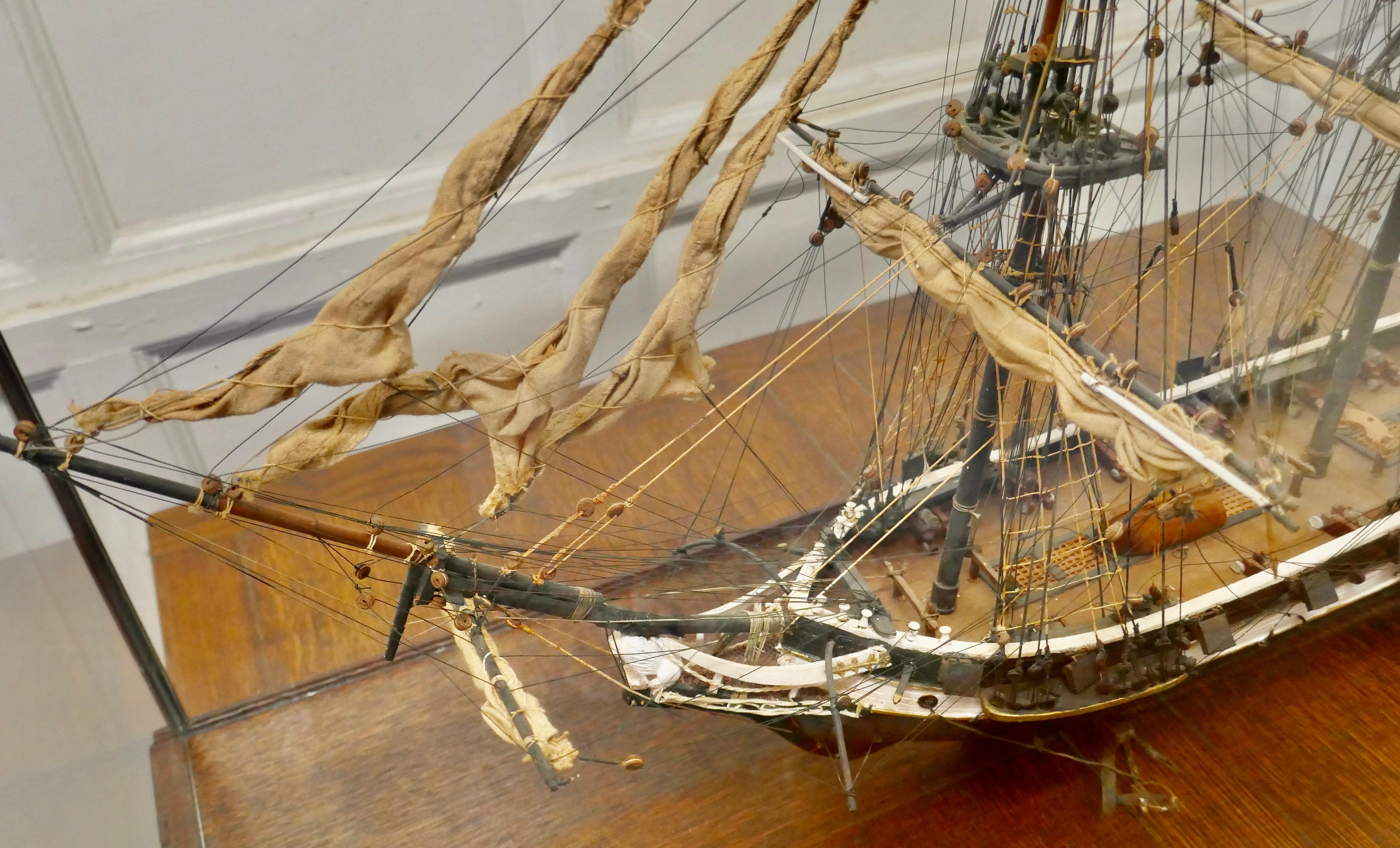 Model of the French Ship Astrolabe in Display Case 1