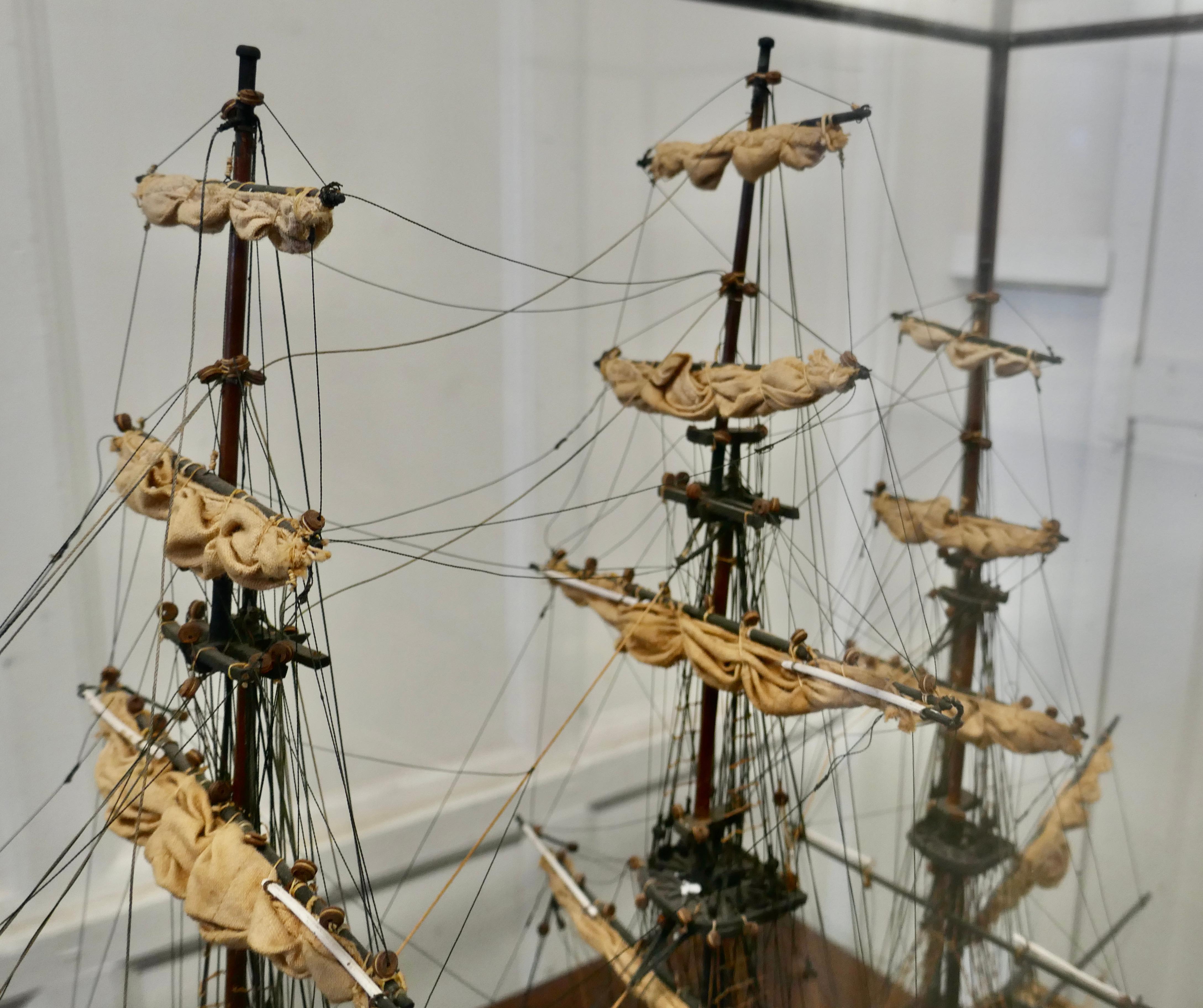 Model of the French Ship Astrolabe in Display Case 2