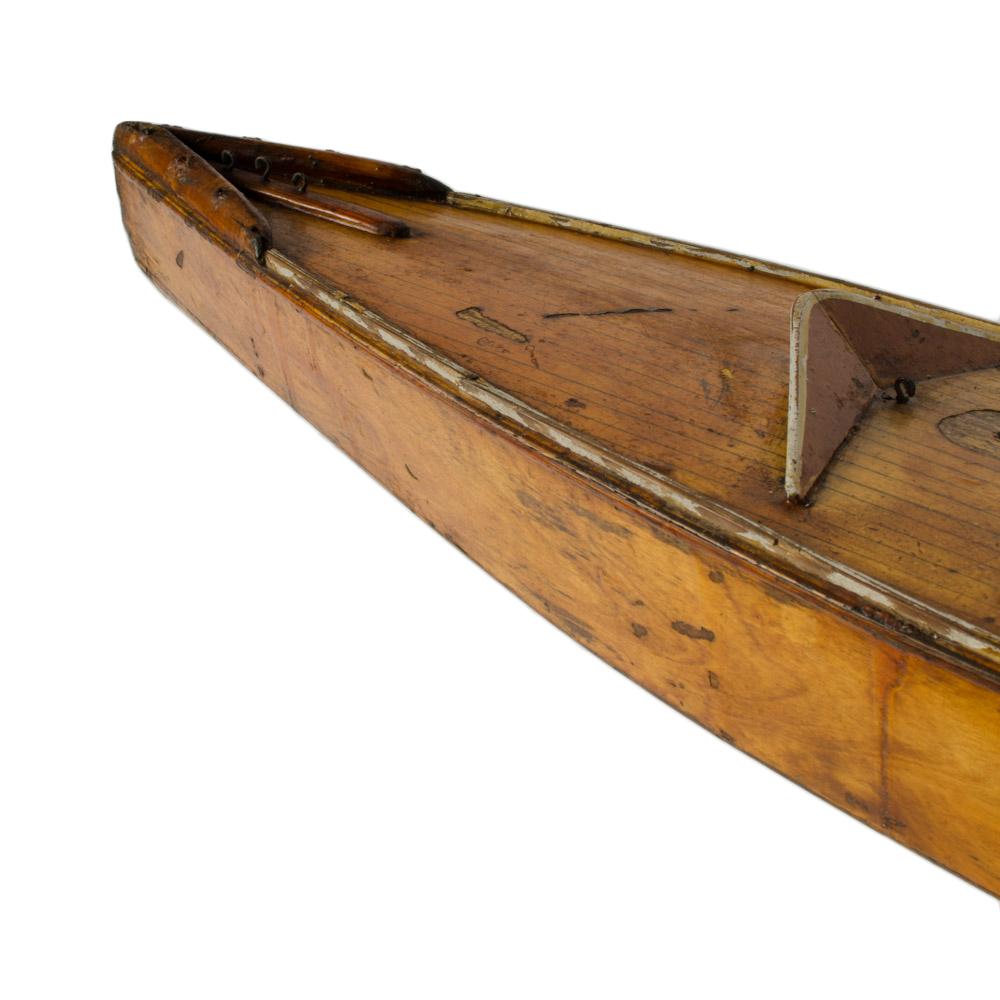 Early 20th Century A model ship sailboat with a white and brown body with brass Keel, early 20th C