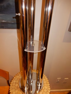 Modern 1960s Chrome and Lucite Three Globe Floor Lamp