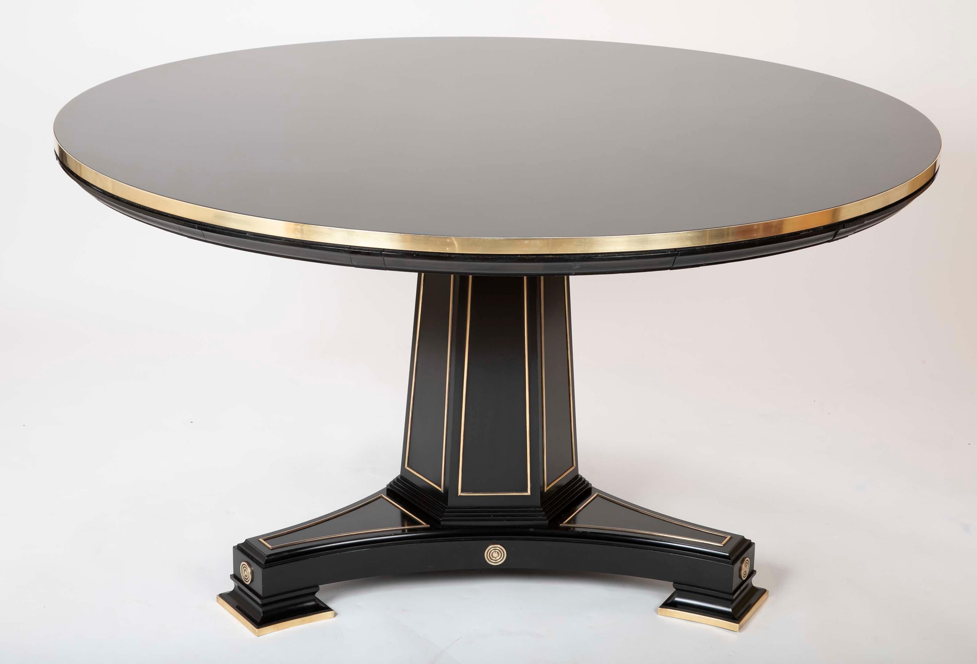 Modern Brass Mounted Empire Style Expandable Dining Table by David Linley 5