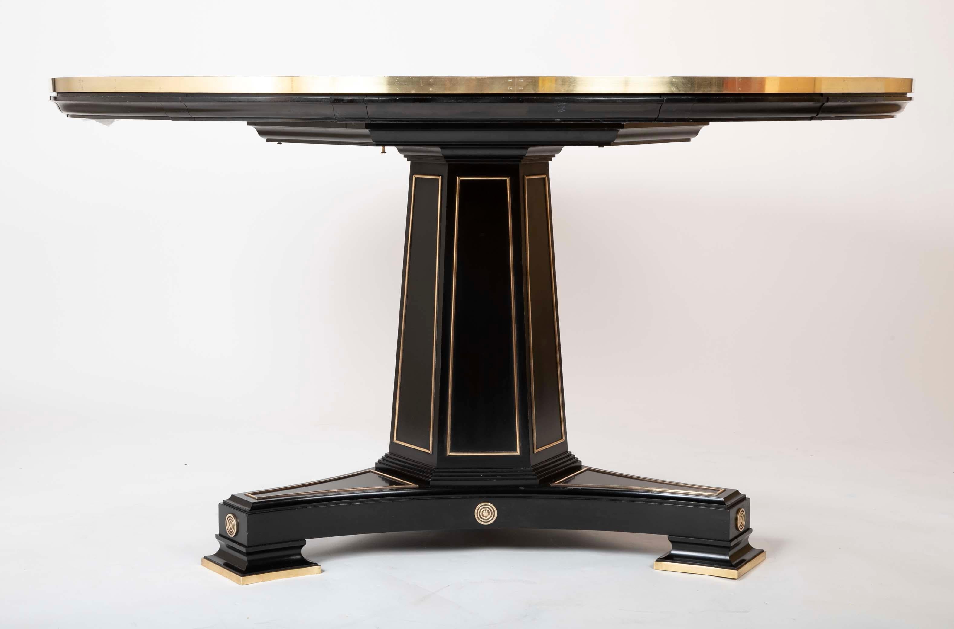 Modern Brass Mounted Empire Style Expandable Dining Table by David Linley 6