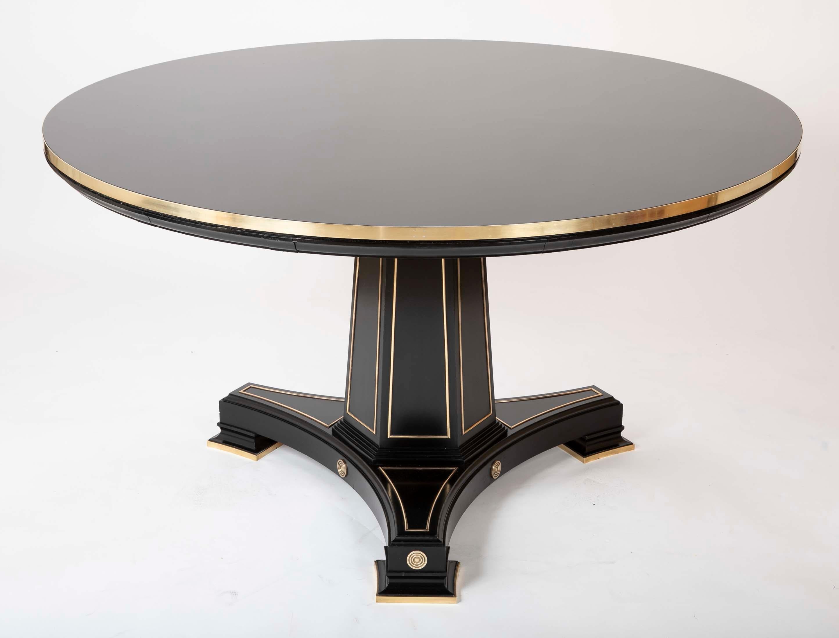 Modern Brass Mounted Empire Style Expandable Dining Table by David Linley 8