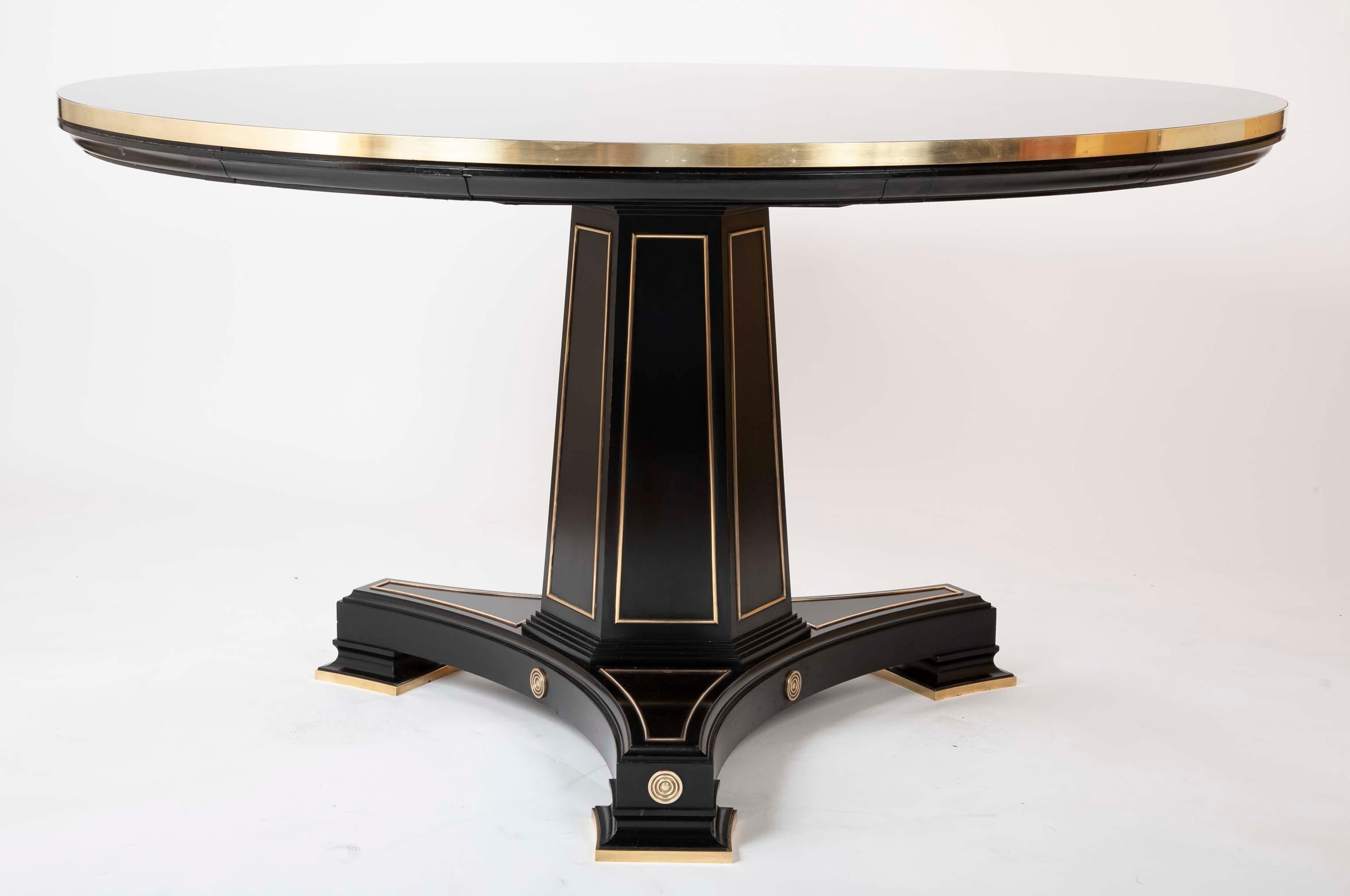 Modern Brass Mounted Empire Style Expandable Dining Table by David Linley 9