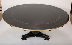 Modern Brass Mounted Empire Style Expandable Dining Table by David Linley