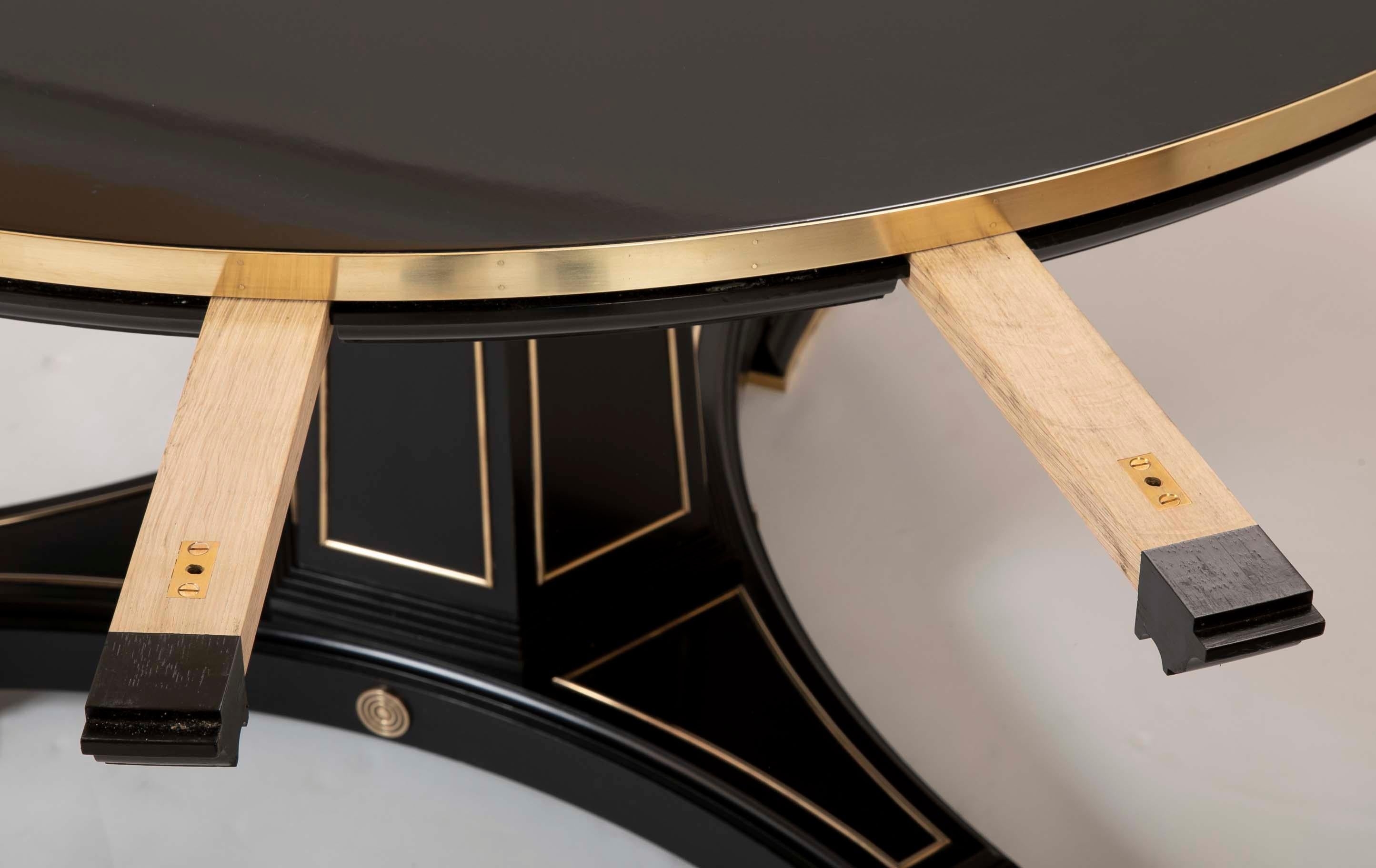 Modern Brass Mounted Empire Style Expandable Dining Table by David Linley 3