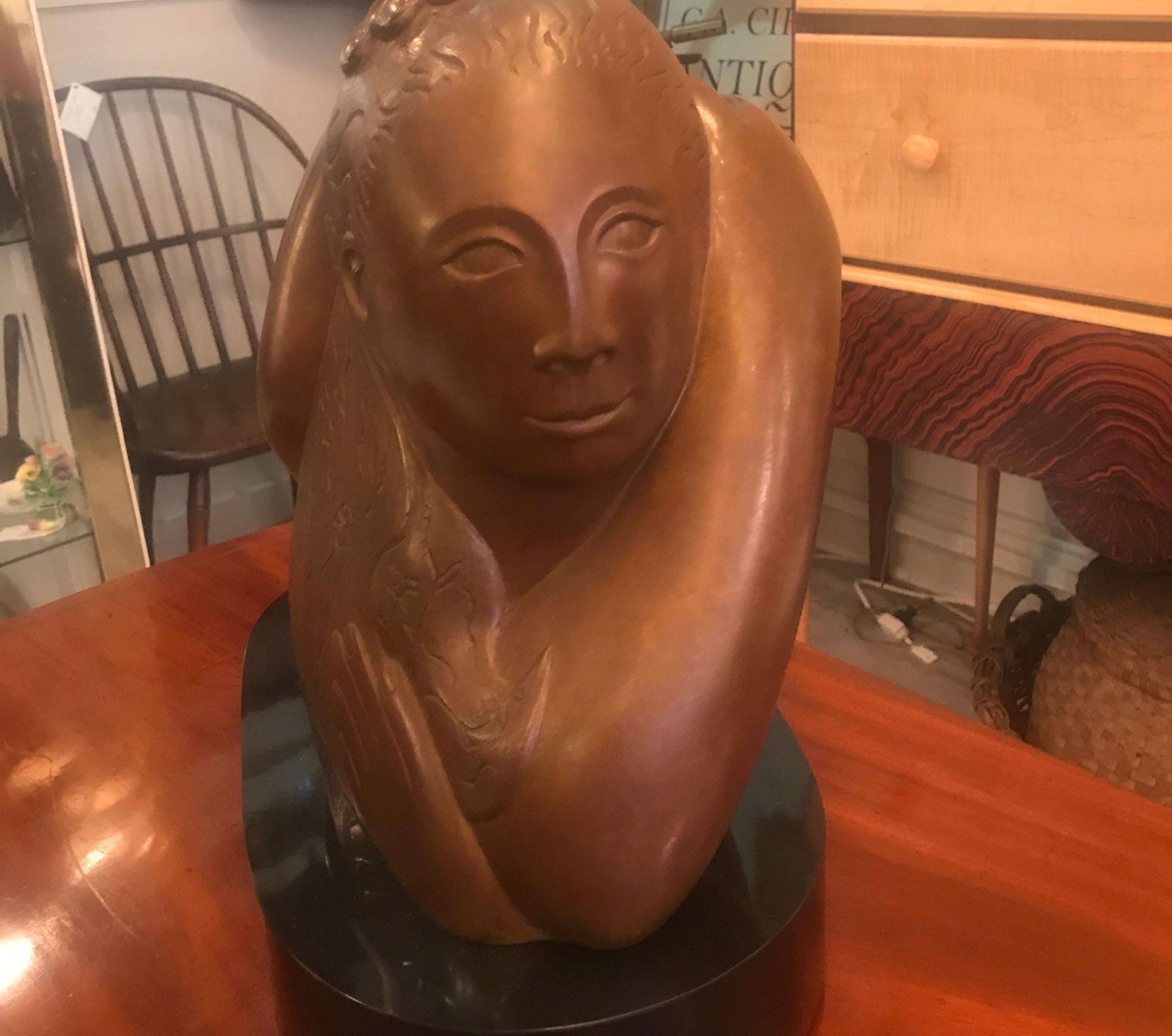 American Modern Bronze of Mother and Child
