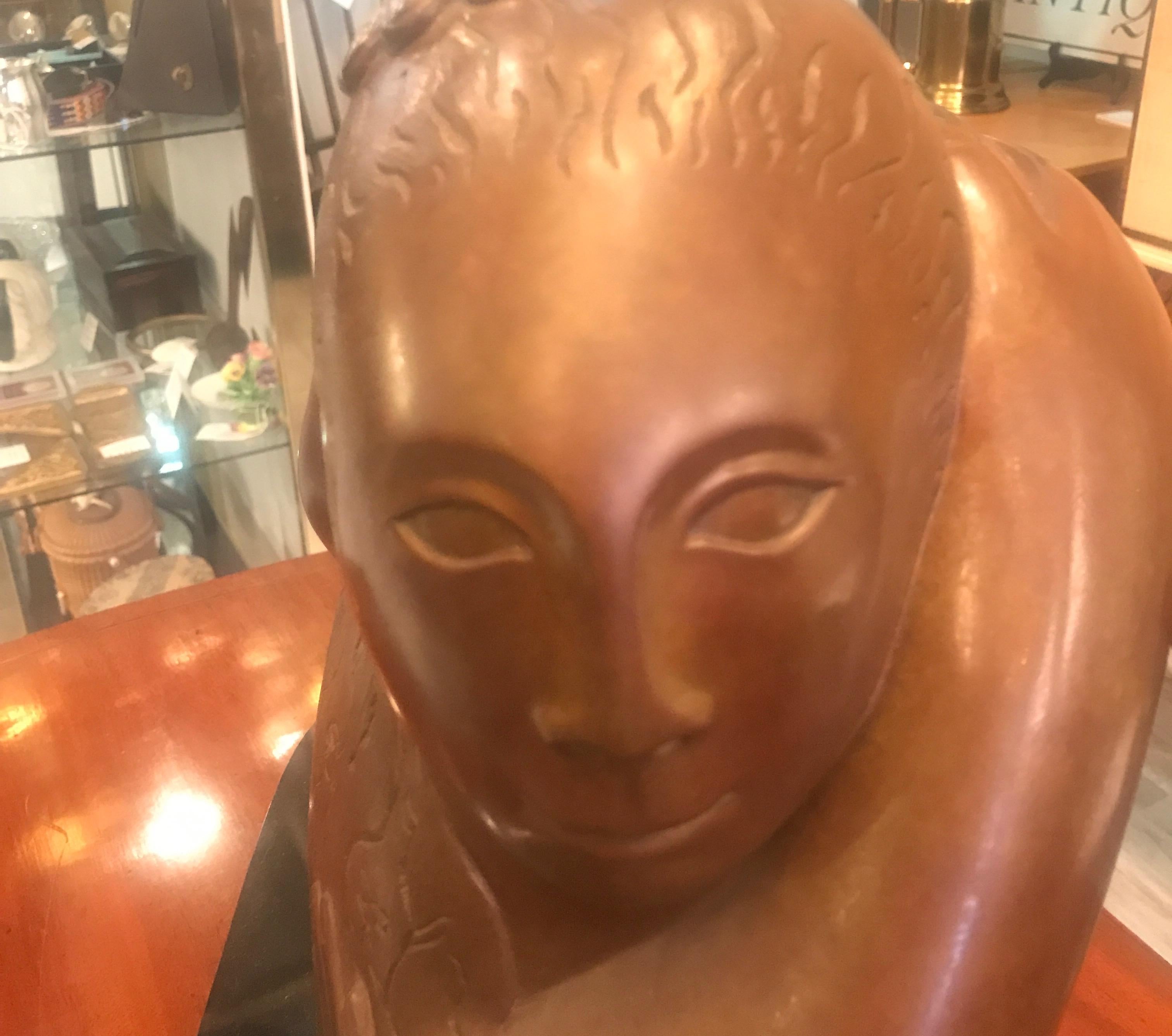 Modern Bronze of Mother and Child In Excellent Condition In Lambertville, NJ