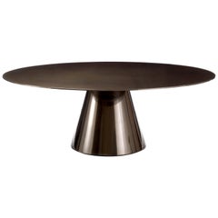 Davidson's Modern, Circular Elystan Dining Table in Bronze Finish