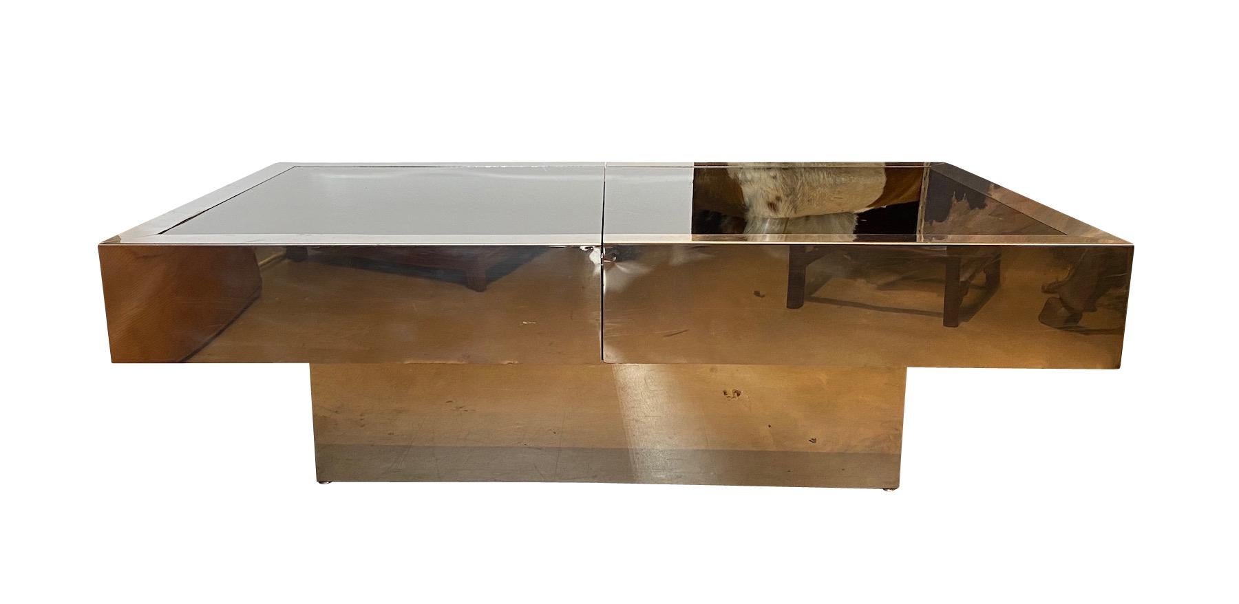 Silvered A Modern Coffee Table / Liquor Bar For Sale