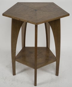 A modern craftsman made Arts and Crafts oak pentagonal centre table