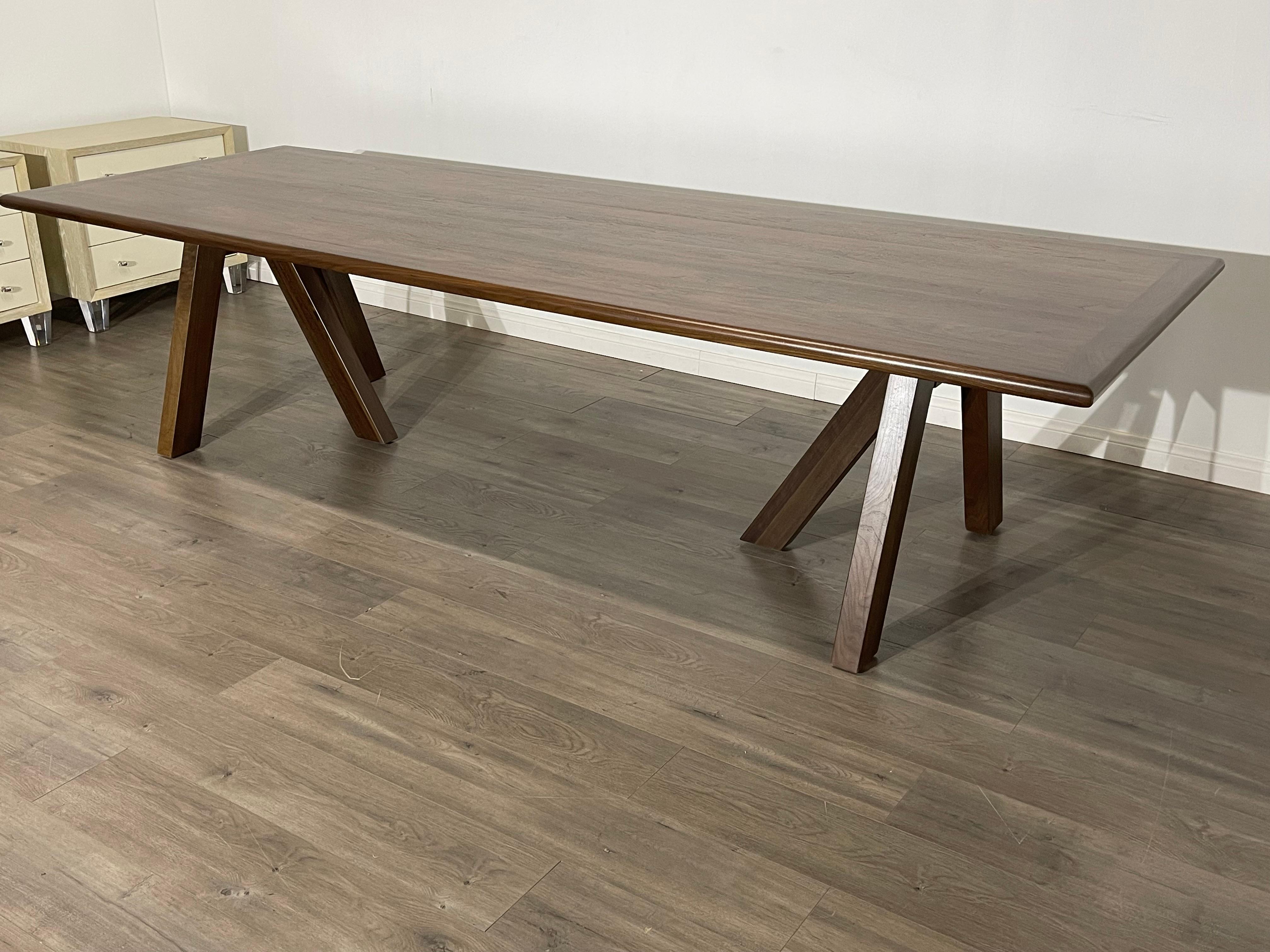 American Modern Hand Carved Walnut Dining Table by Adam Michaelson For Sale