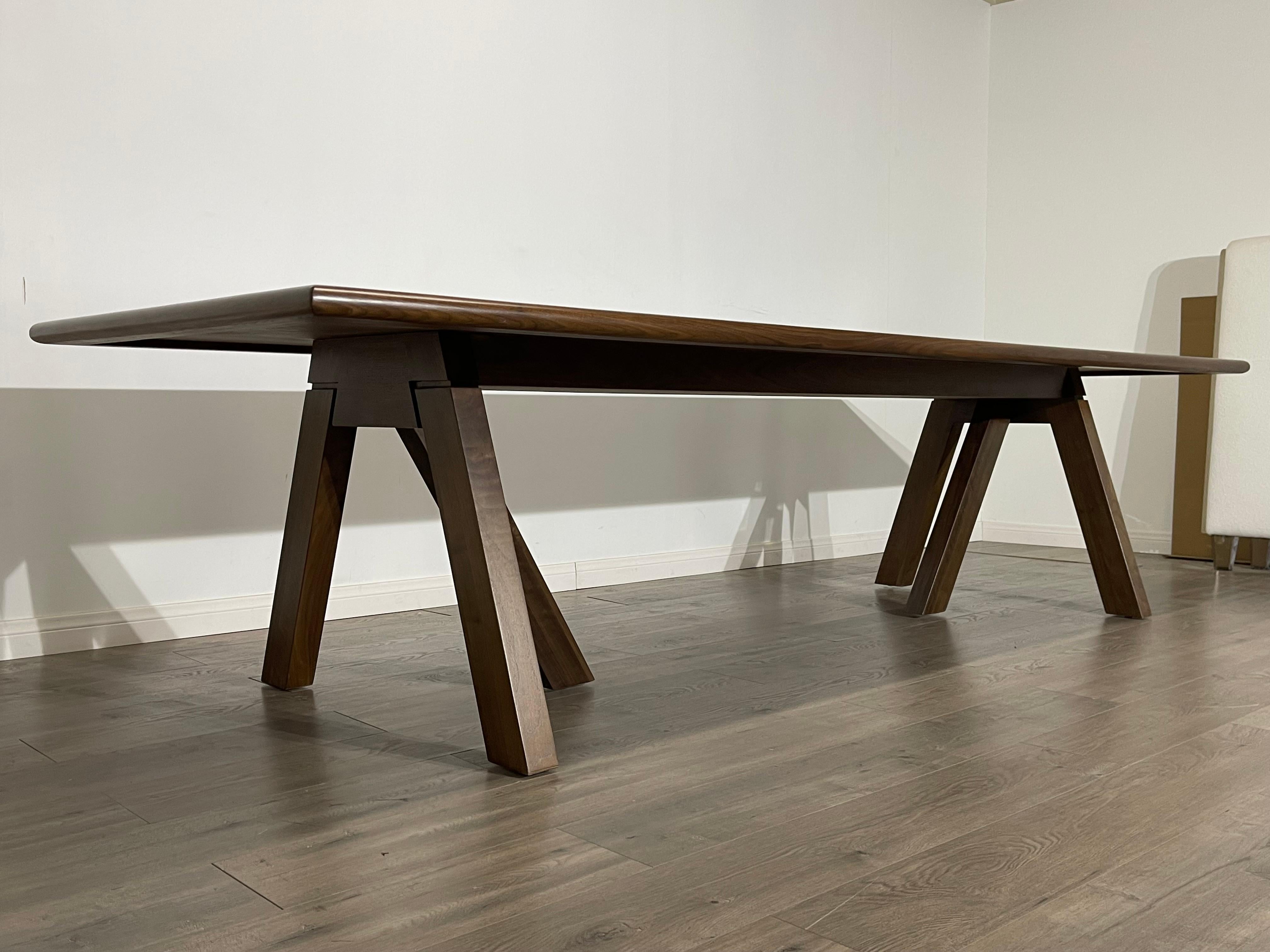 Contemporary Modern Hand Carved Walnut Dining Table by Adam Michaelson For Sale