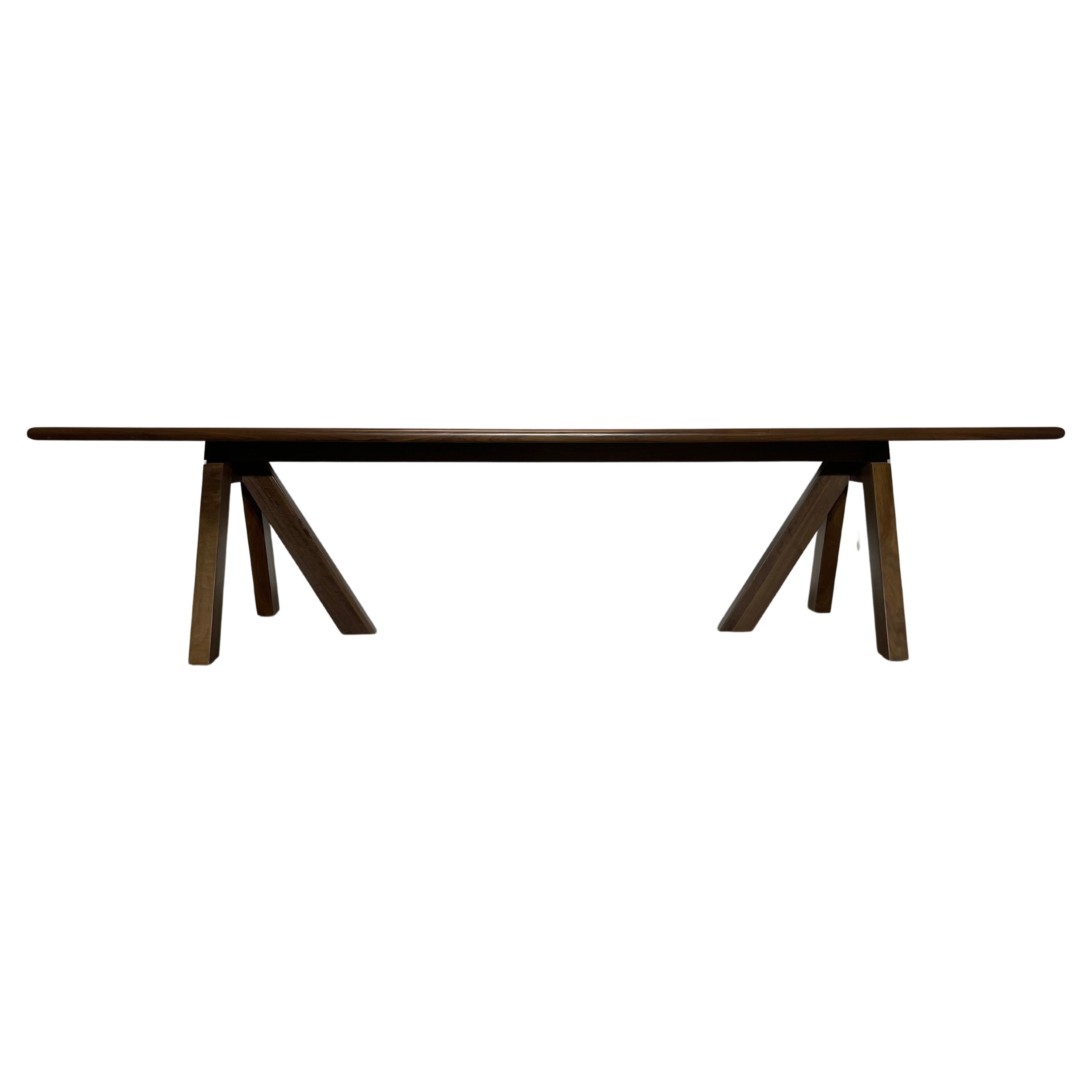 Modern Hand Carved Walnut Dining Table by Adam Michaelson For Sale