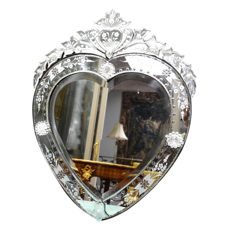 Modern Heart Shaped Venetian Mirror at 1stdibs