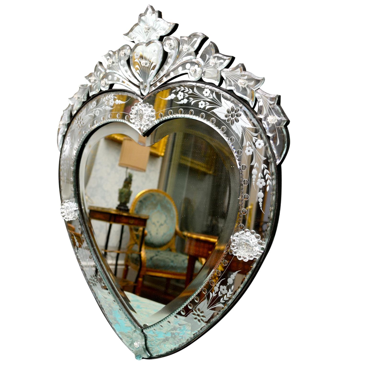 venetian heart mirror