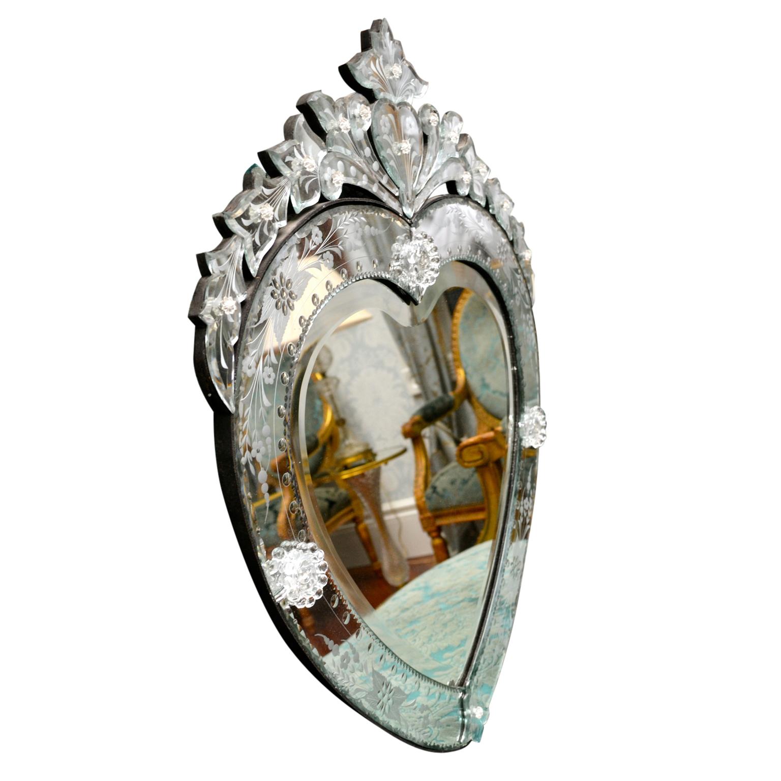 venetian heart shaped mirror