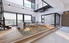 A Modern India Area Rug - Yellow Red Brown (117 x 165)