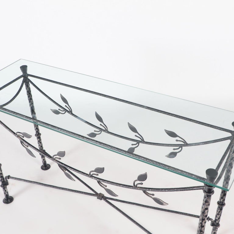 Modern Iron and Glass Console Table in the Manner of Giacometti, 20th C ...