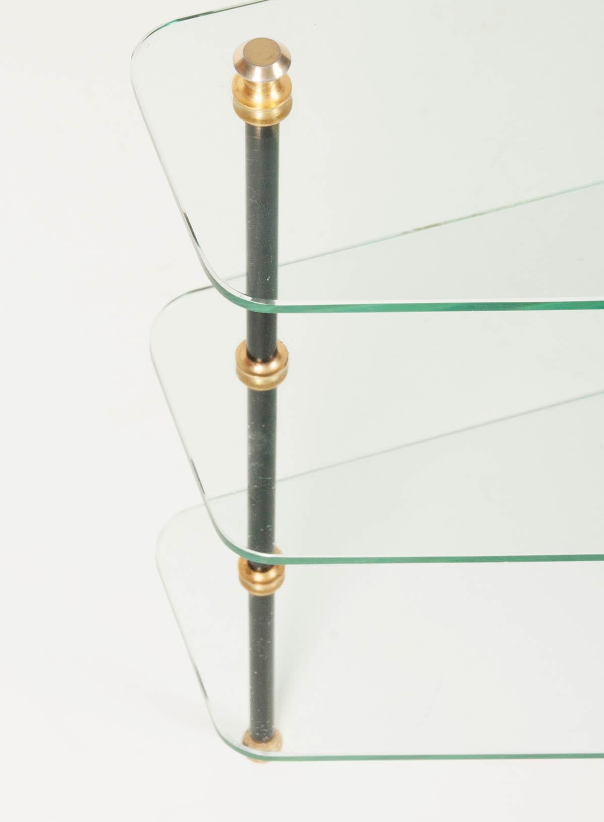 Modern Mid-20th Century French Design Table with Glass Shelves 7