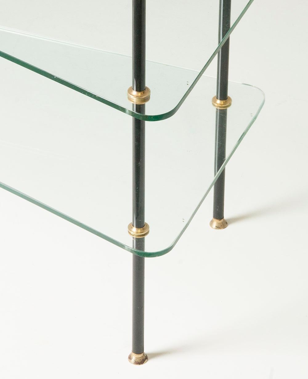 Mid-Century Modern Modern Mid-20th Century French Design Table with Glass Shelves