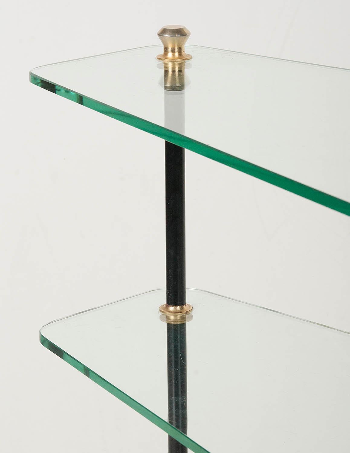 Modern Mid-20th Century French Design Table with Glass Shelves 4