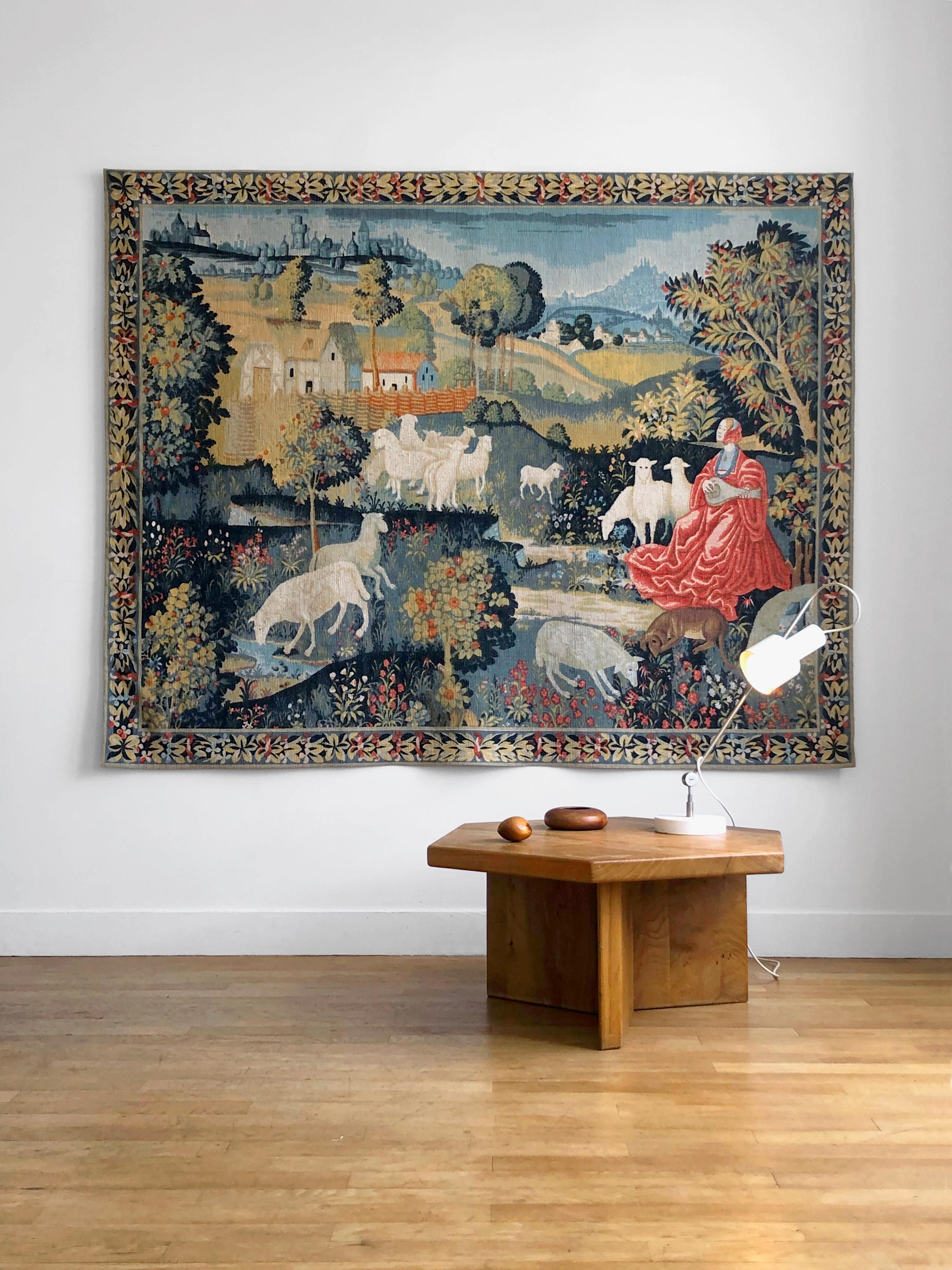A MODERN & MIDDLE AGE AUBUSSON Tapestry by ROBERT FOUR, France 1950 13