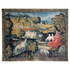 A MODERN & MIDDLE AGE AUBUSSON Tapestry by ROBERT FOUR, France 1950