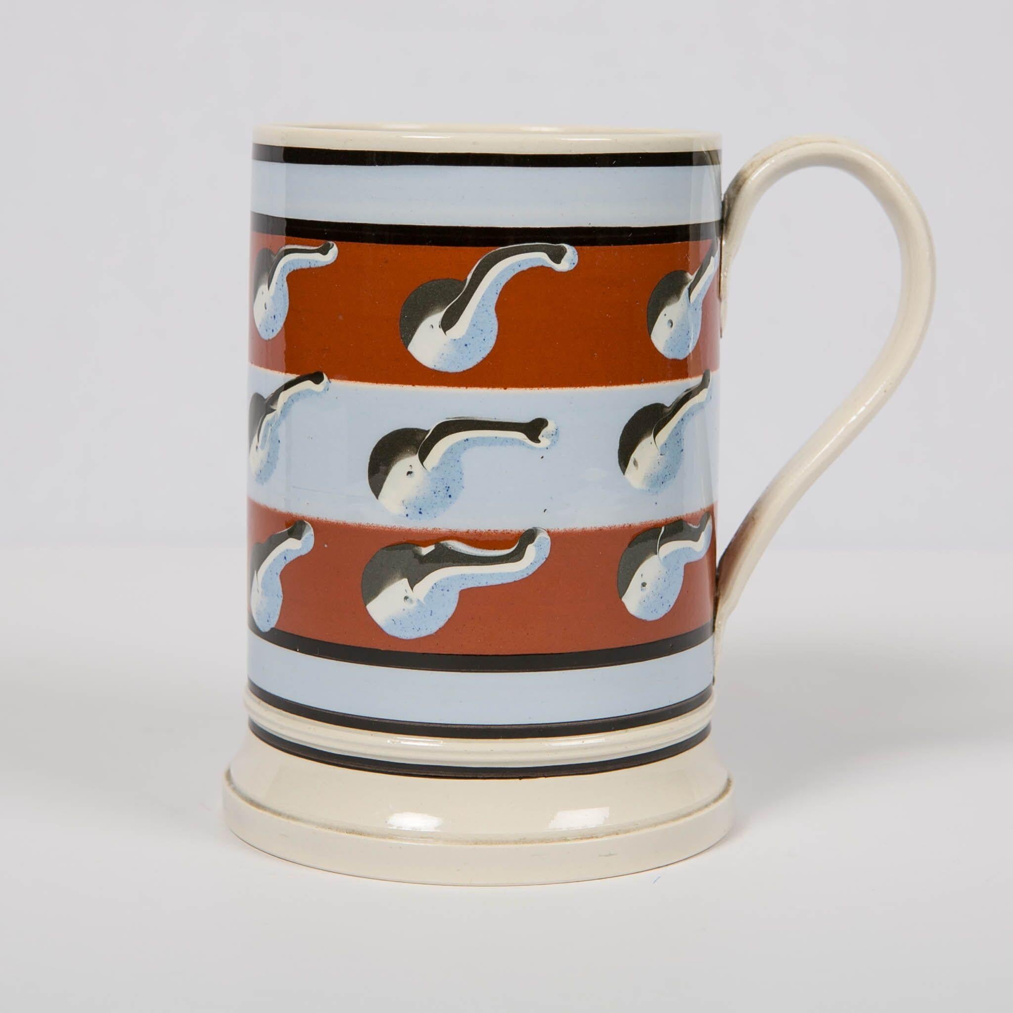 Folk Art Modern Mochaware Mug Made by Don Carpentier in 1993
