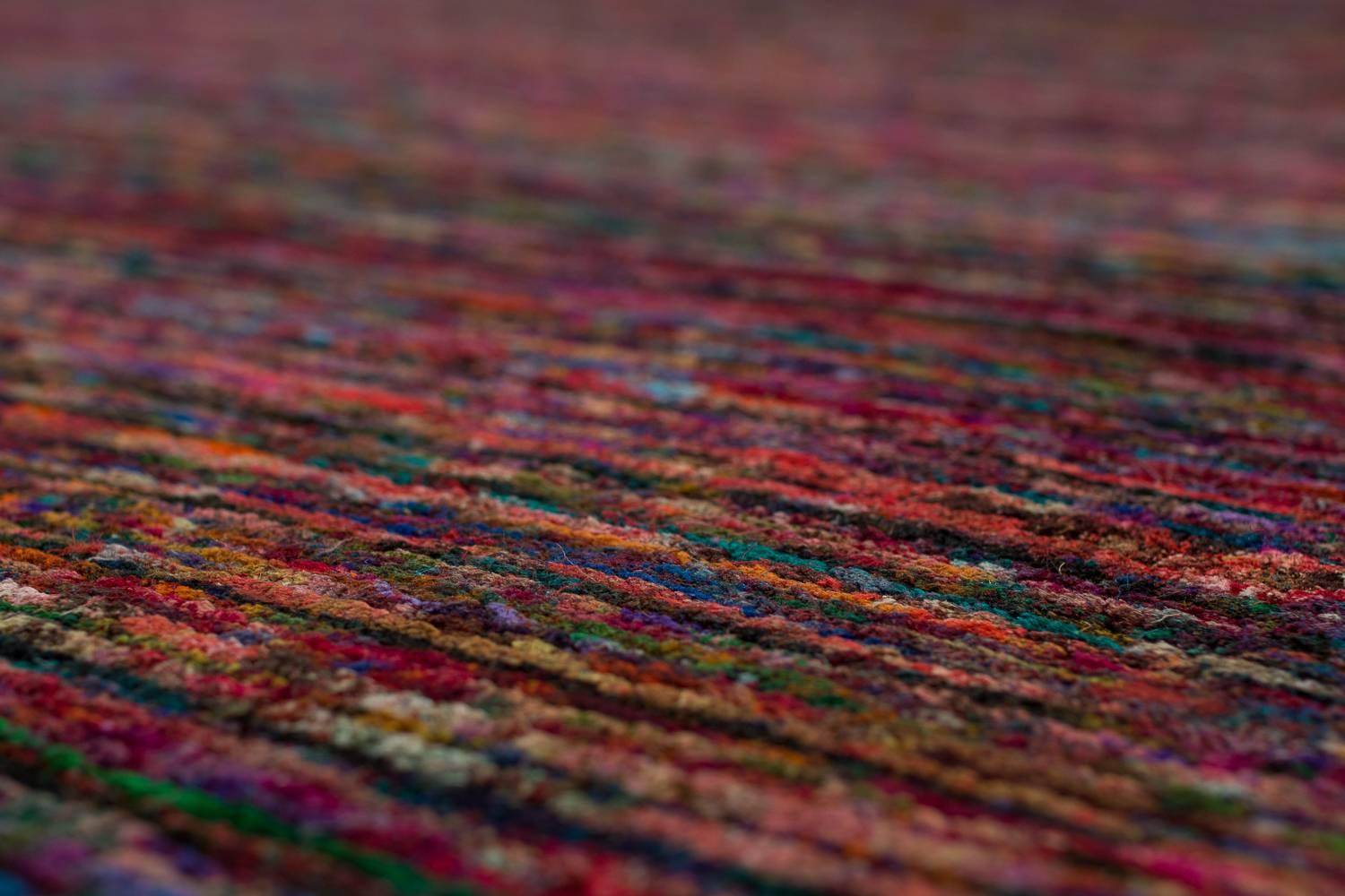 Contemporary Modern Multicolored Silk Area Rug by Carini
