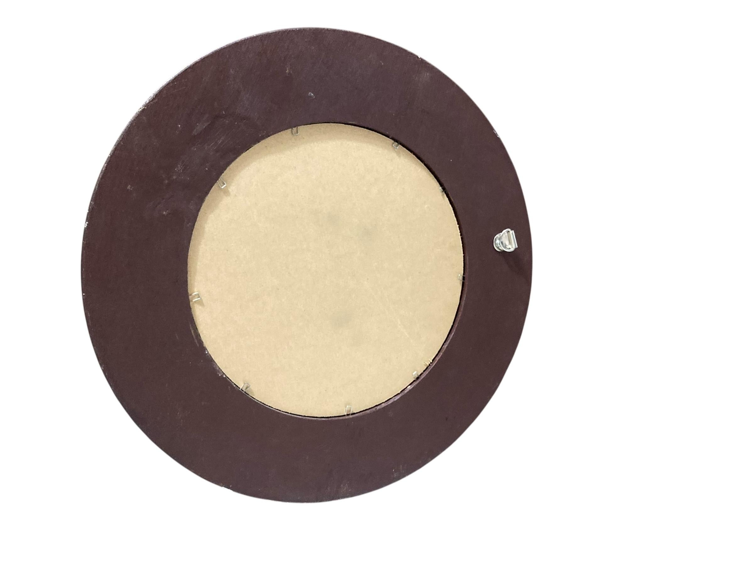 A Modern Regency Style Gold Circular Convex Mirror with ebonsied Rim For Sale 2