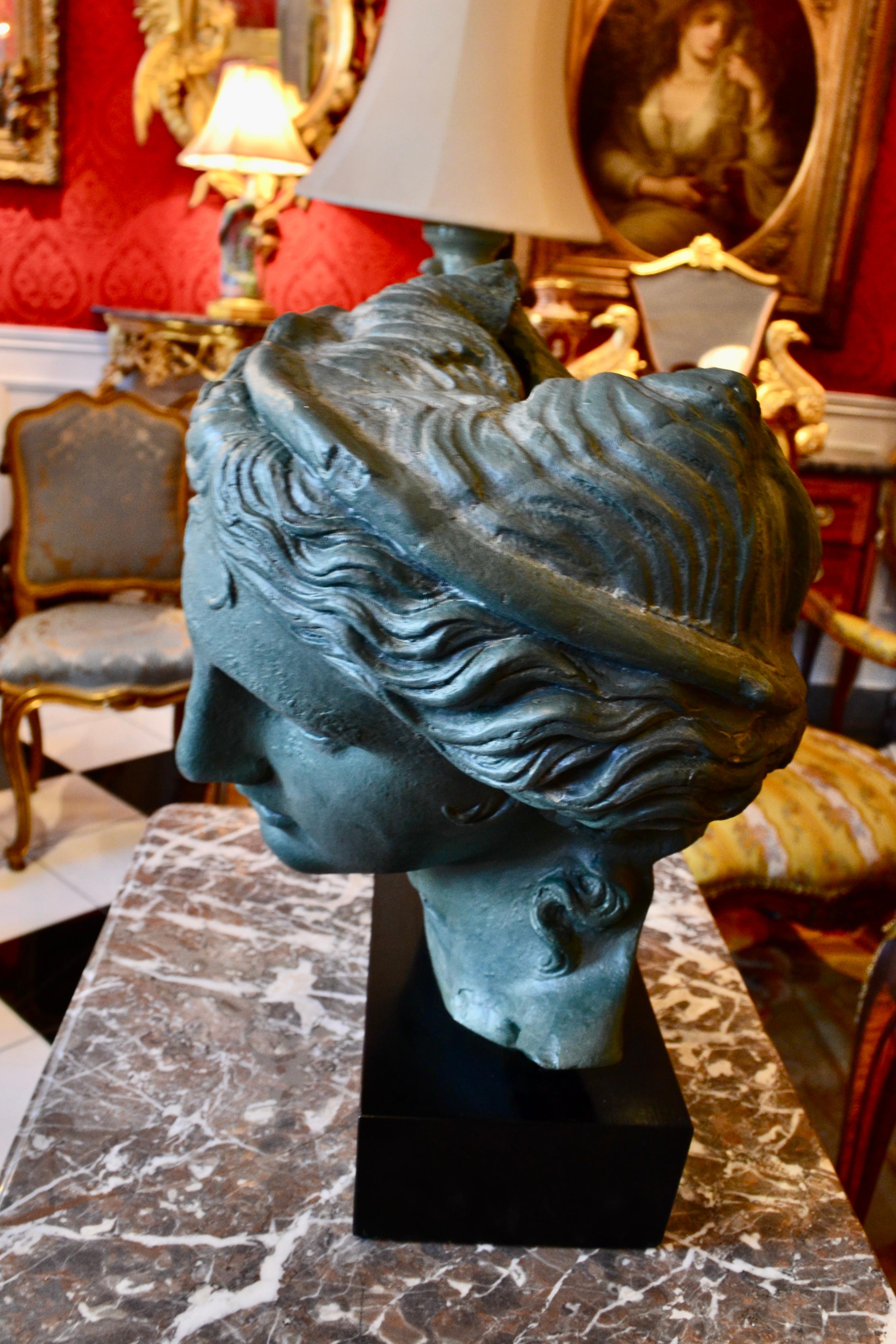 A Modern Stylised  Bronzed Resin Bust of Venus For Sale 2