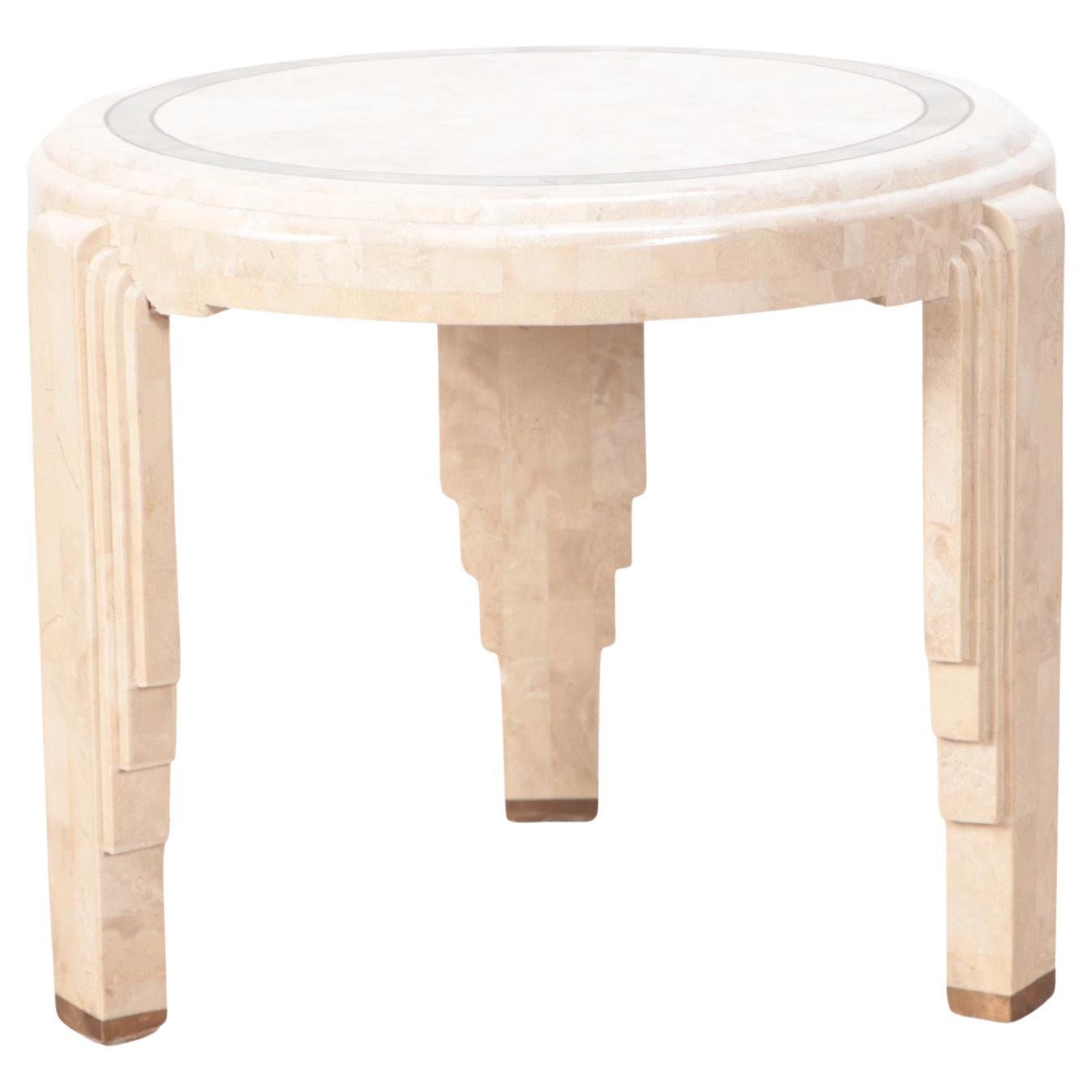 A Modern tessalated marble Art Deco style occasional table.