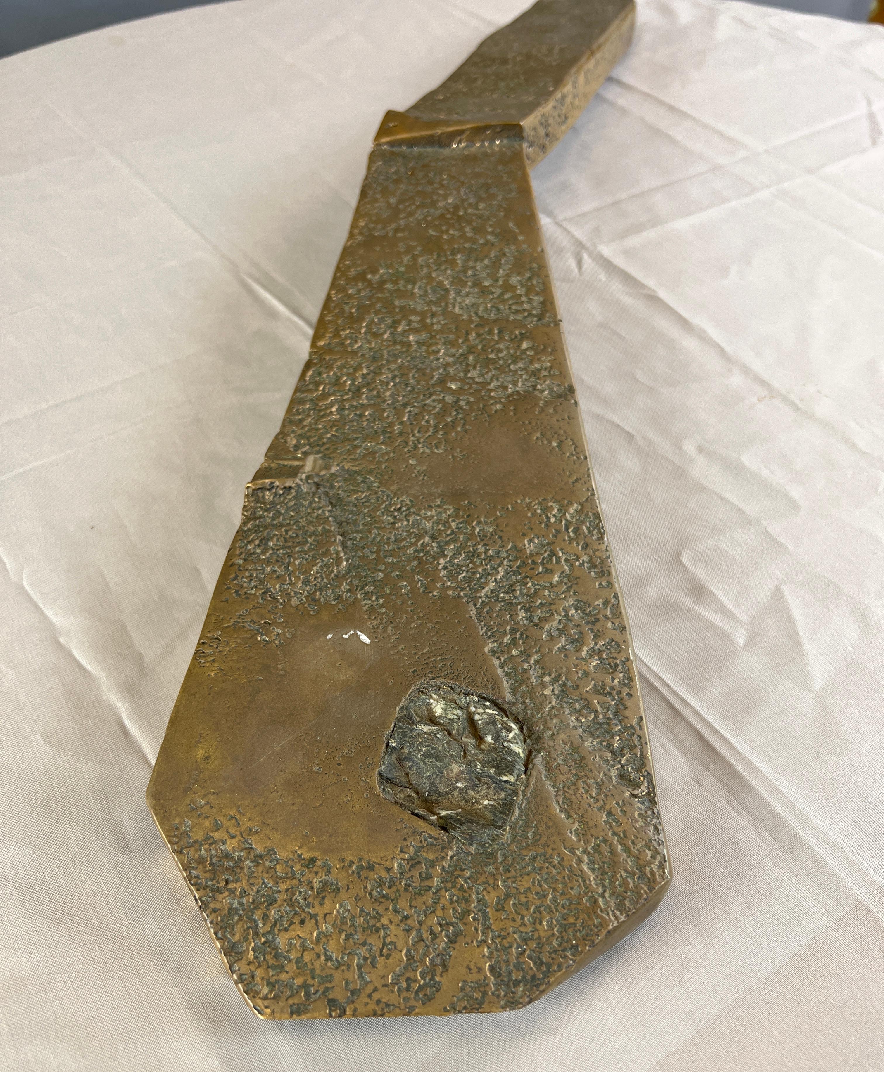 Modernist Brutalist Abstract Bronze Slab Sculpture In Good Condition For Sale In San Francisco, CA