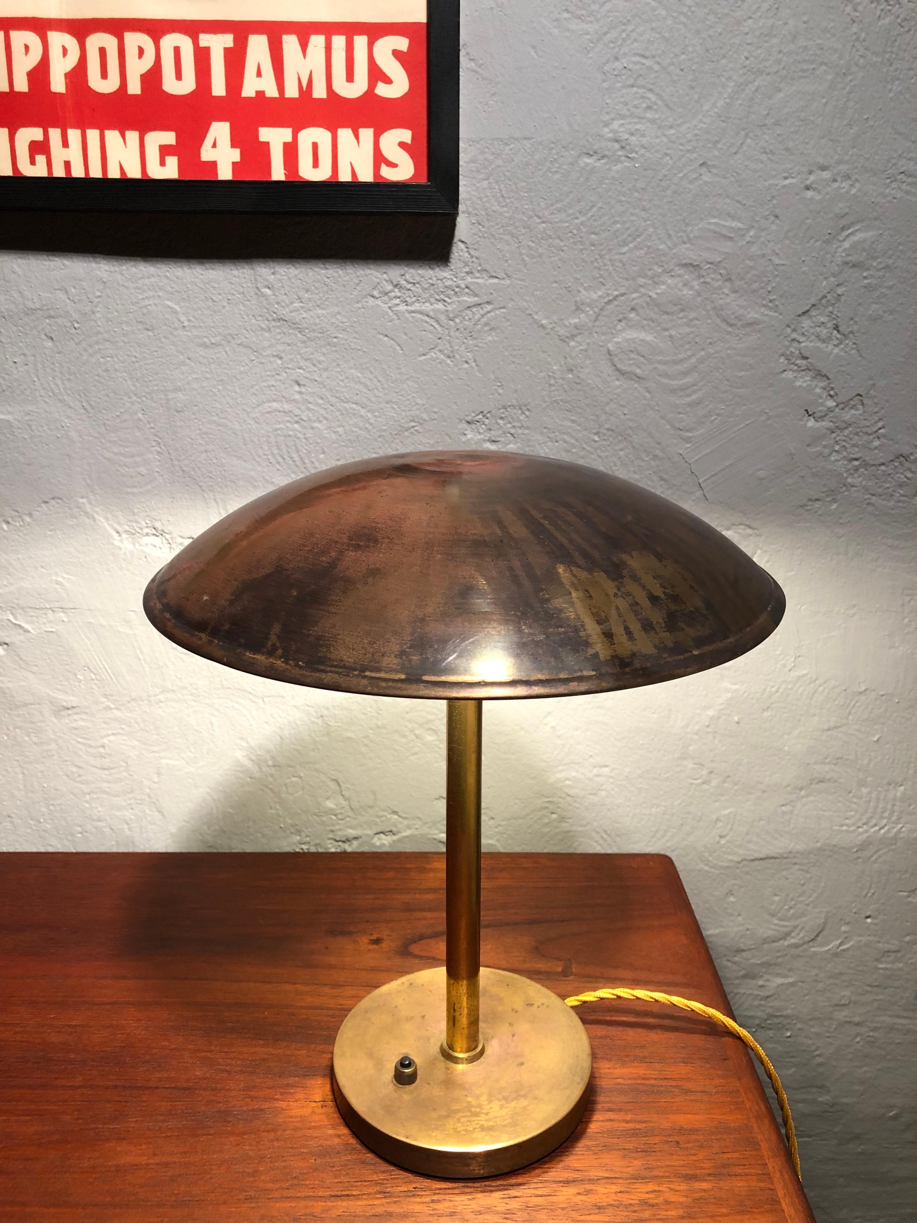 Scandinavian Modern Modernist Fog & Mørup Table Lamp in Brass from the 1930s