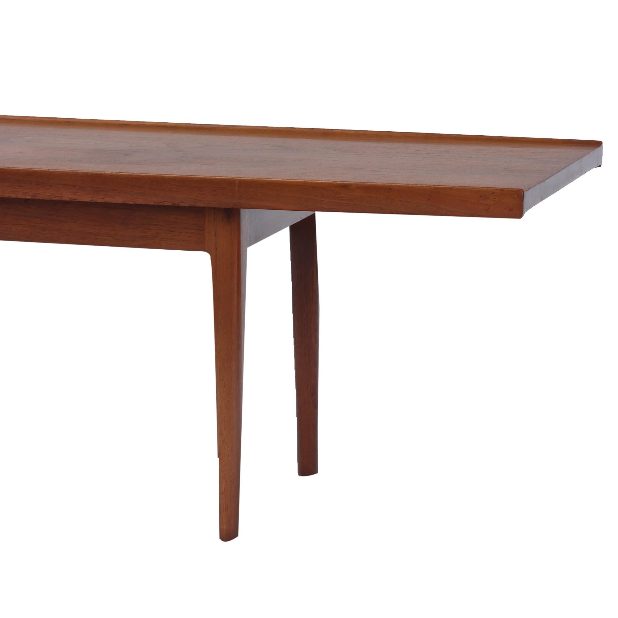 Modernist Kipp Steward Bench Table in Walnut In Good Condition For Sale In Philadelphia, PA