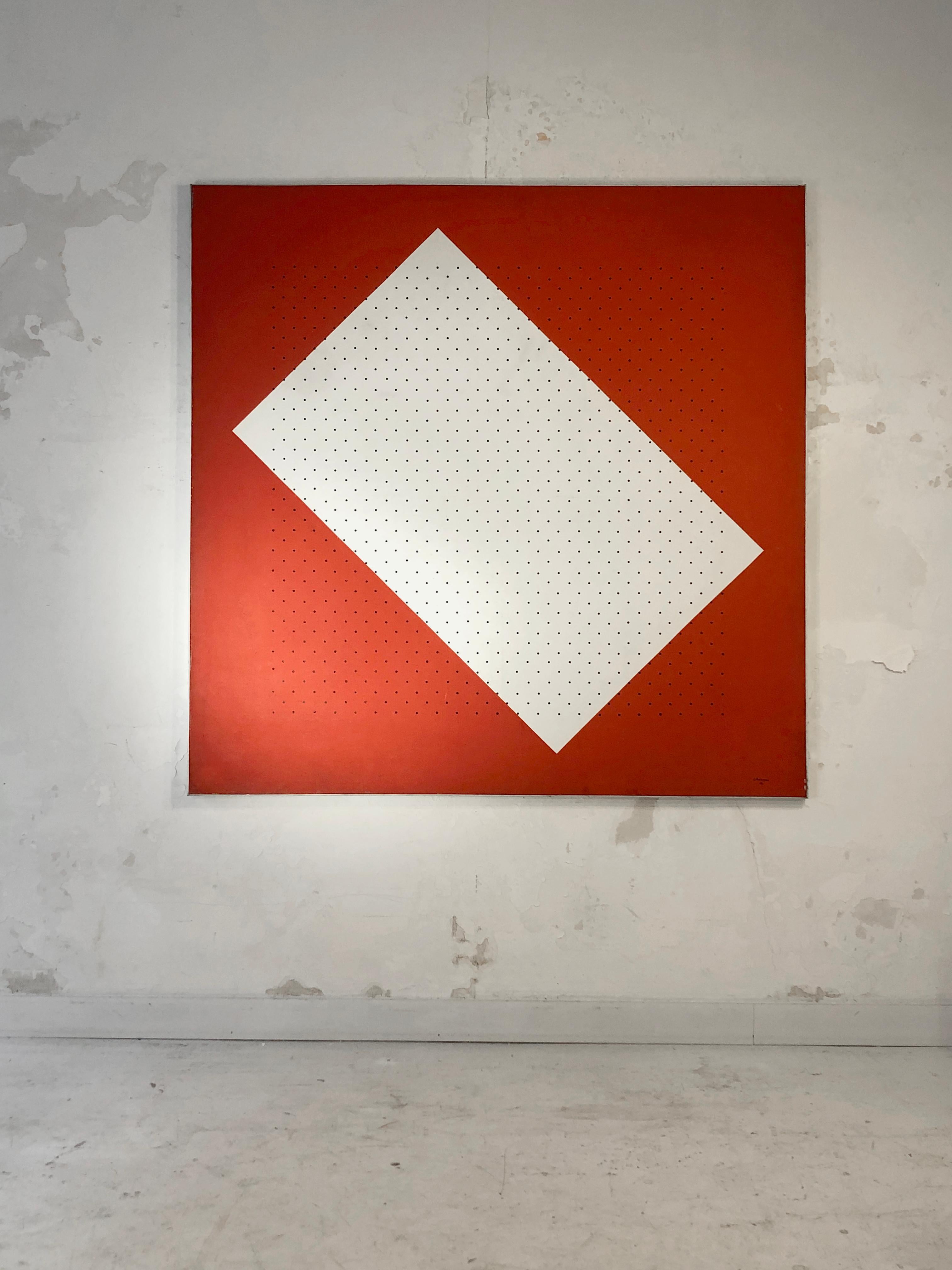 Kinetic A MODERNIST OP-ART KINETIC PAINTING on Canvas by CESAR ANDRADE, France 1978 For Sale