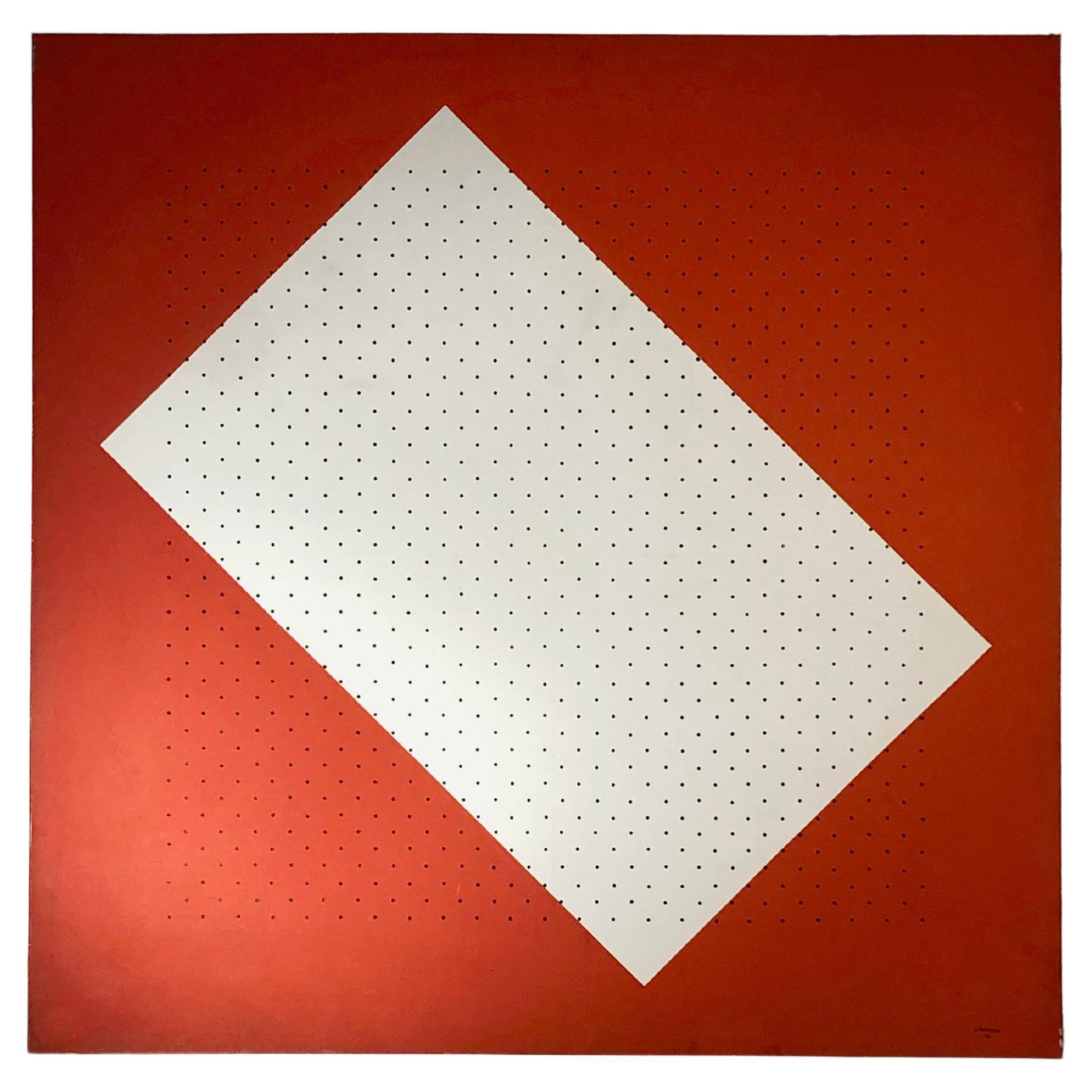 A MODERNIST OP-ART KINETIC PAINTING on Canvas by CESAR ANDRADE, France 1978 For Sale