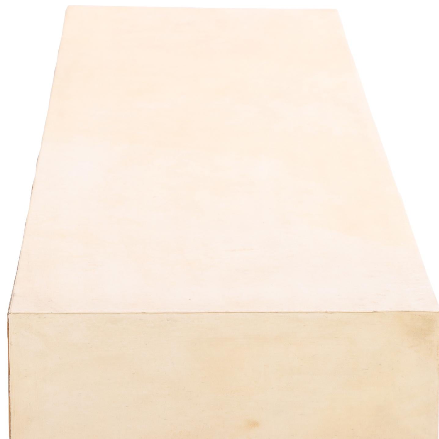 American A Modernist Parchment-Covered, Six-Drawer Low Dresser or Console. For Sale